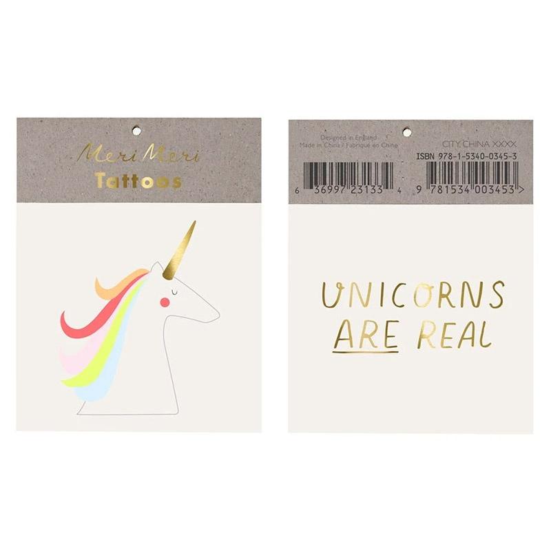 Meri Meri Temporary Tattoo Set - Unicorn - Tea Pea Home