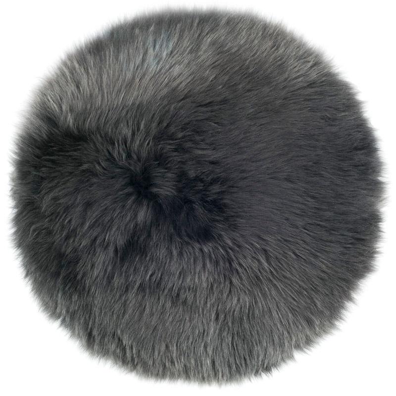 Sheepskin Circle Chair Pad - Steel - Tea Pea Home