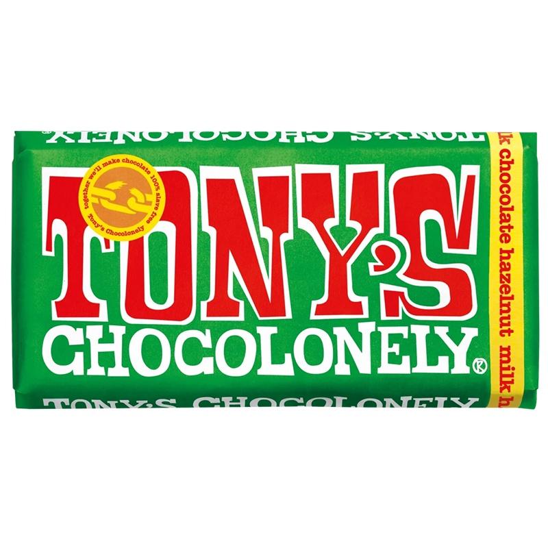 Tony's Chocolonely 180g Milk Chocolate Hazelnut Bar - Tea Pea Home