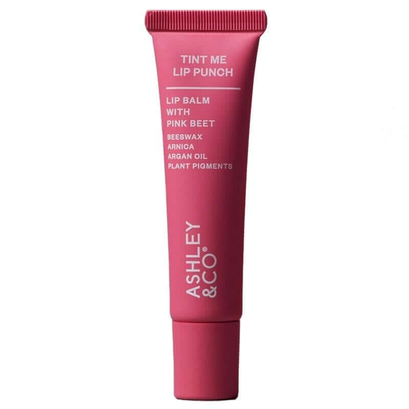 Alt Tag: PROMO Ashley & Co Lip Punch Tint Me Pink Beet intensive lip balm with beeswax, arnica & argan oil - 15ml
