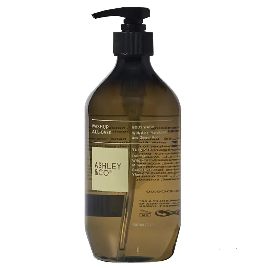 Ashley & Co Washup All-Over Body Wash - Tui & Kahili 500ml pump bottle, pH balanced all-over body wash with Tui & Kahili scent