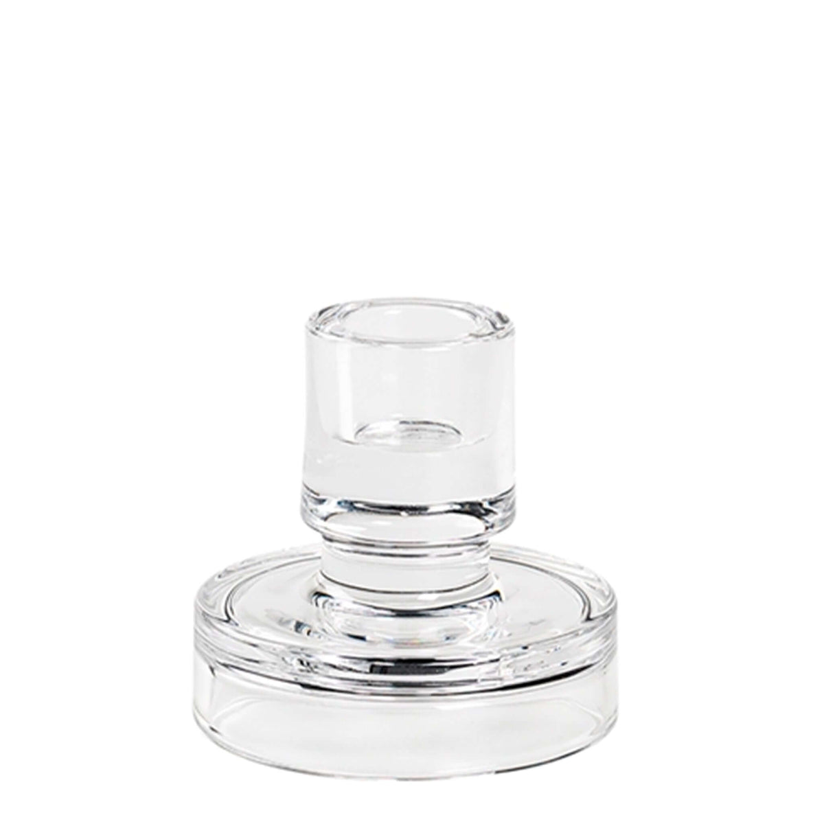 Broste Copenhagen Glass Petra Candleholder - Clear Small designed for taper candles, clear glass finish, 8cm height.