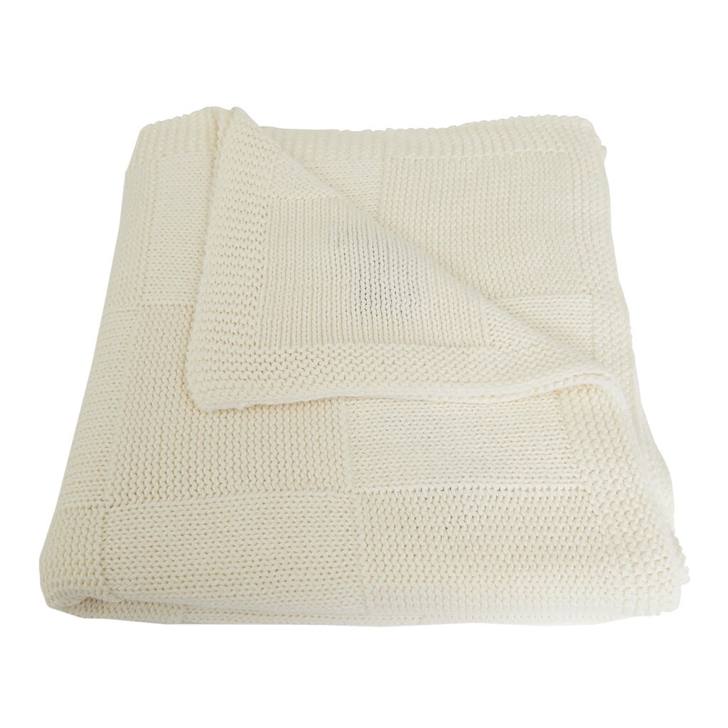 Baby Kobe Cotton / Cashmere Blanket - White - Tea Pea Home