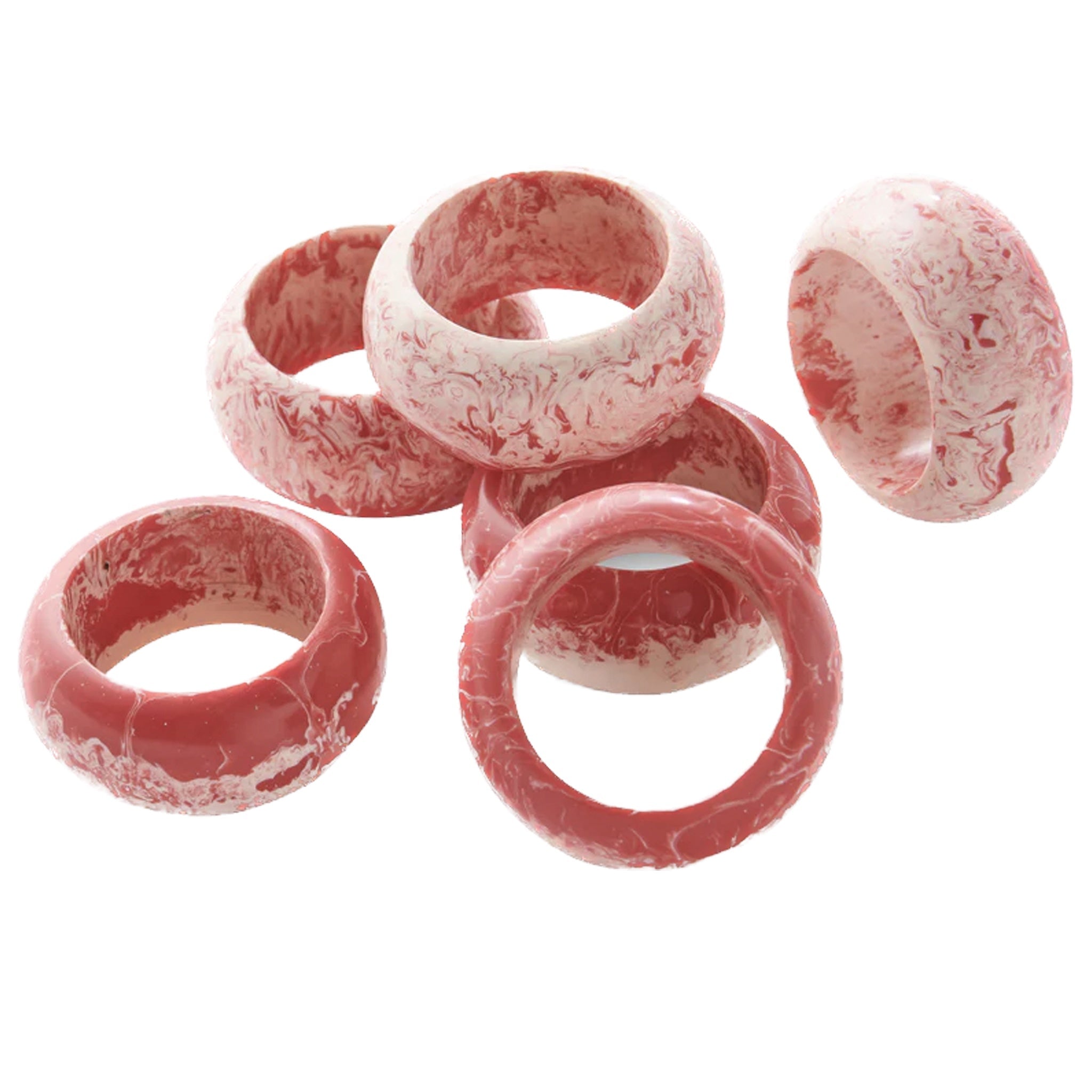 Kip & Co Napkin Ring Set - Pink Marble - Tea Pea Home