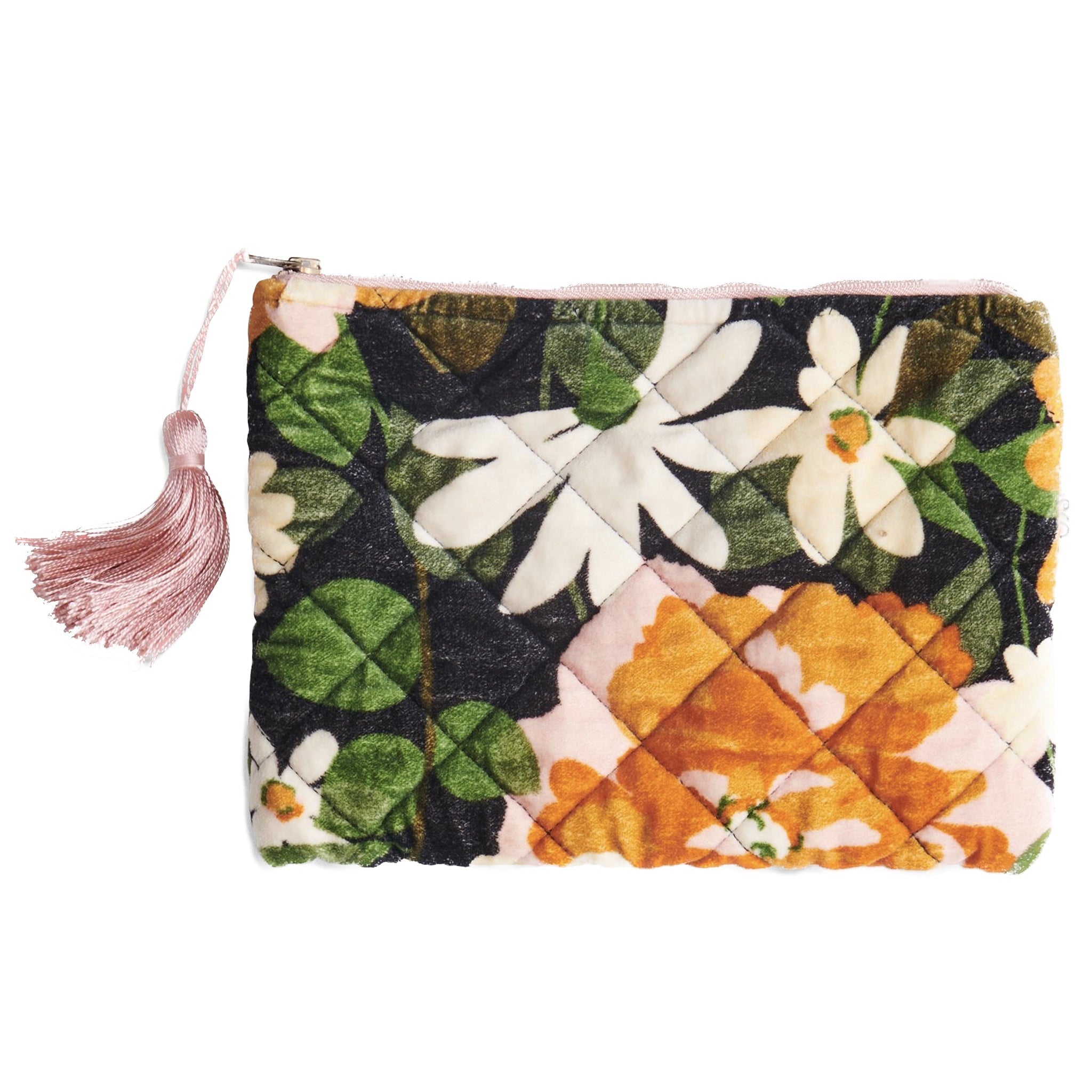 Kip & Co Quilted Velvet Cosmetics Purse - Dreamy Floral - Tea Pea Home