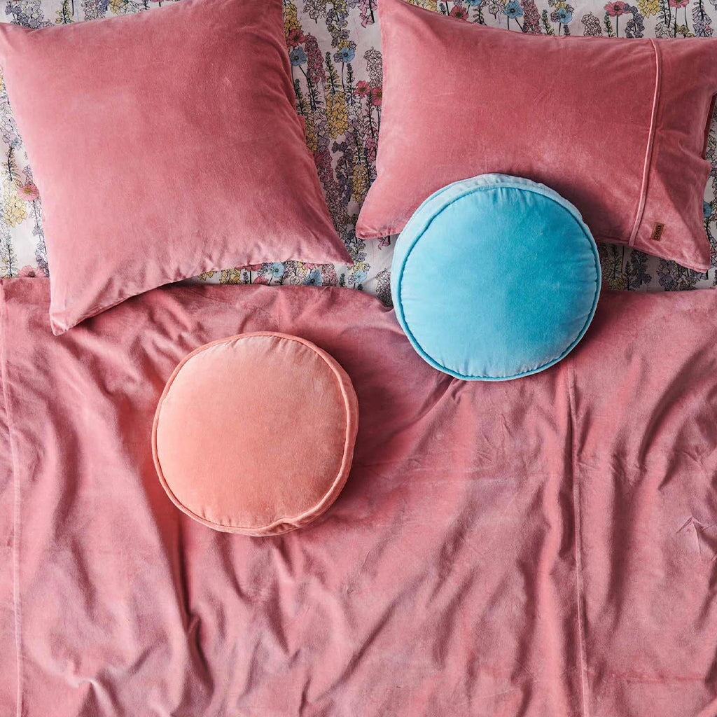 Kip & Co Velvet Euro Pillowcase Set Dusty Rose Tea Pea