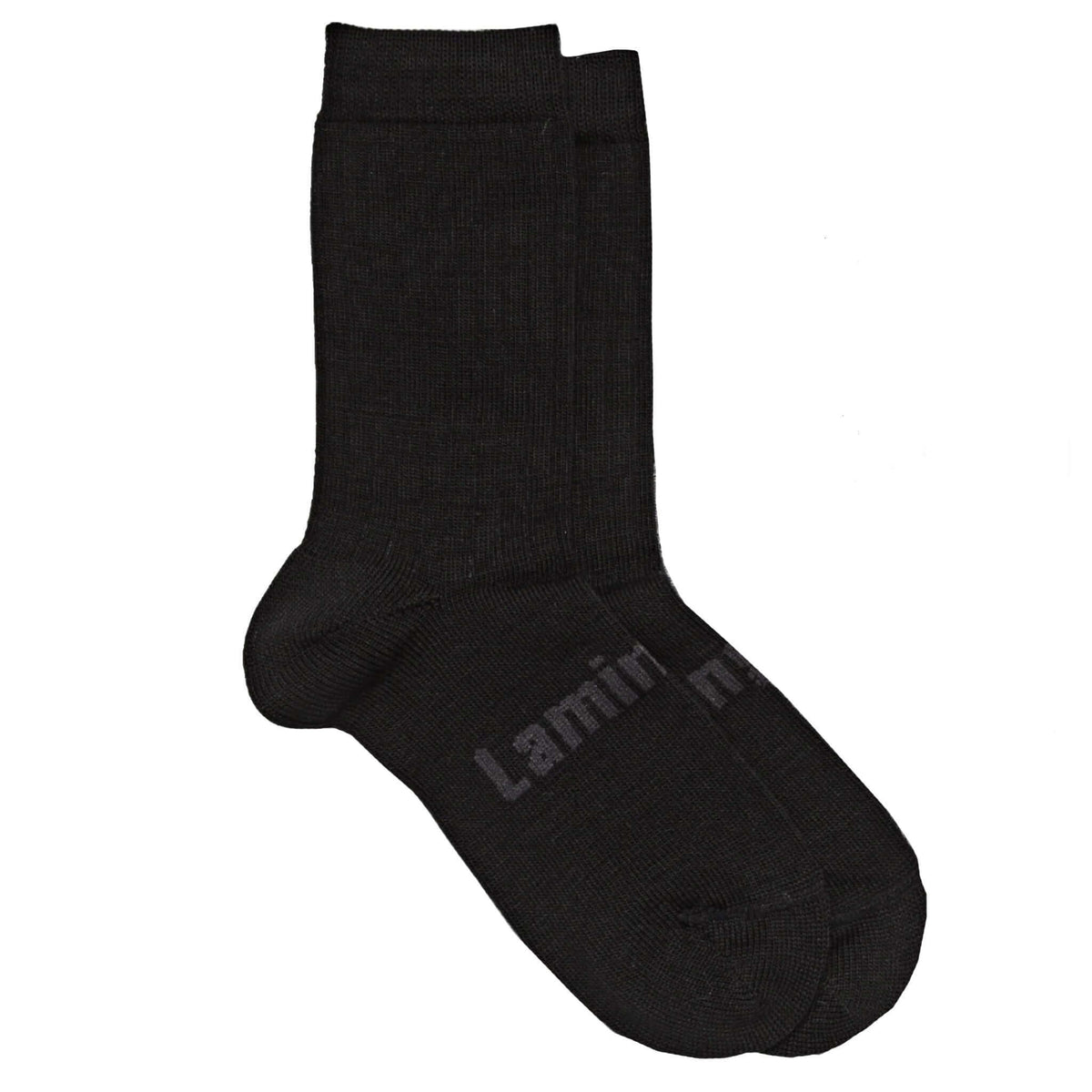 Lamington Merino Adult Crew Socks - Black, New Zealand made black Merino knit crew socks, 70% wool.