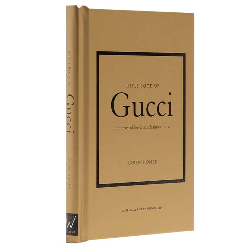 Alt Tag: Little Book of Gucci: The Story of the Iconic Fashion House hardcover book cover, iconic fashion house history and luxury style gift