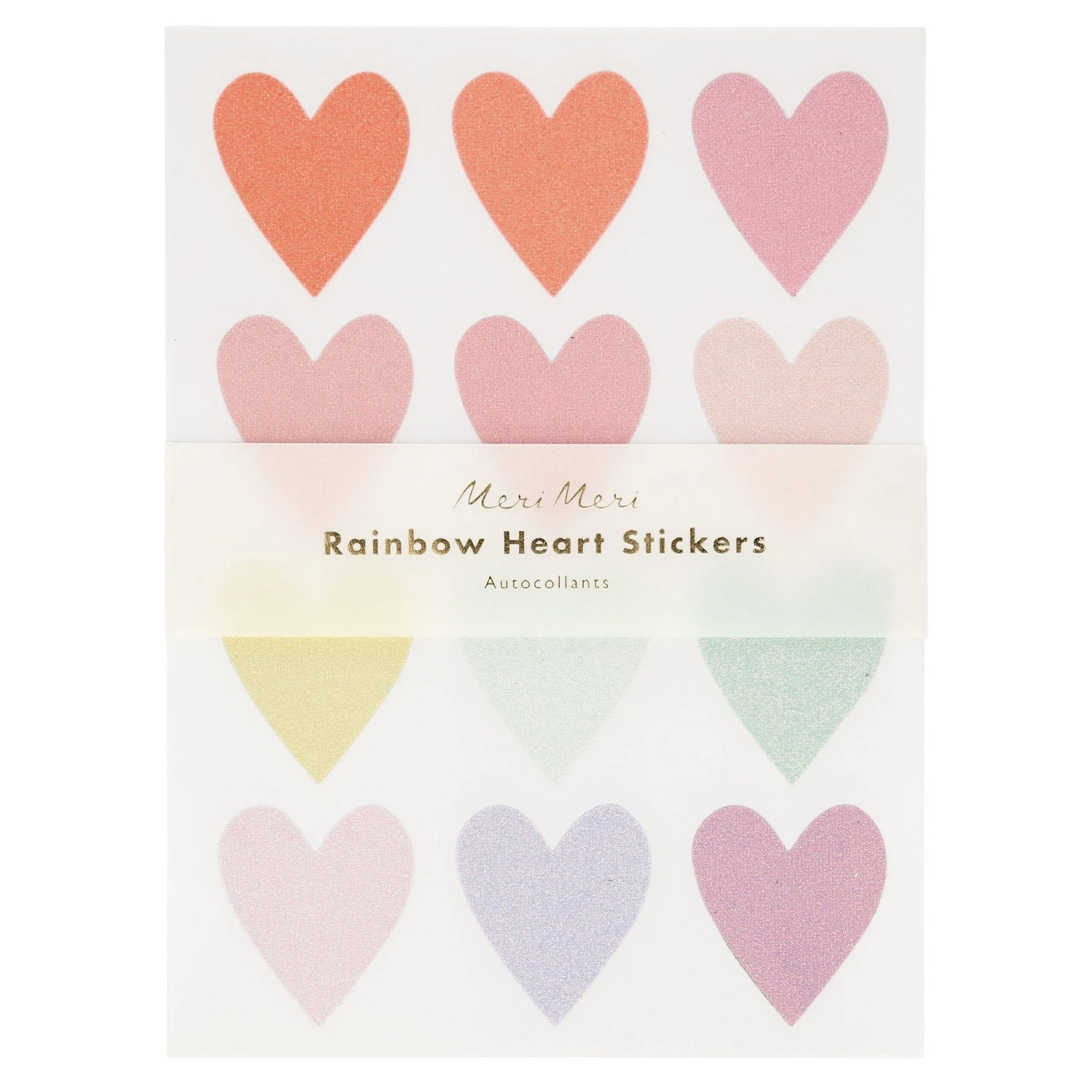 Meri Meri Sticker Sheet Set - Pastel Heart Glitter - Tea Pea Home