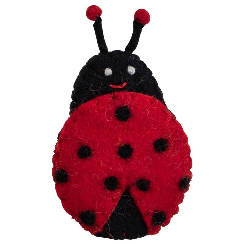 Pashom Nepal Felt Finger Puppet Ladybird Tea Pea