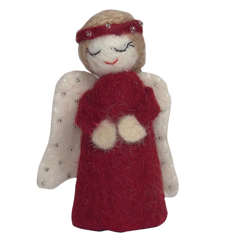 Pashom Nepal Felt Christmas Decoration - Small Standing Angel - Tea Pea Home