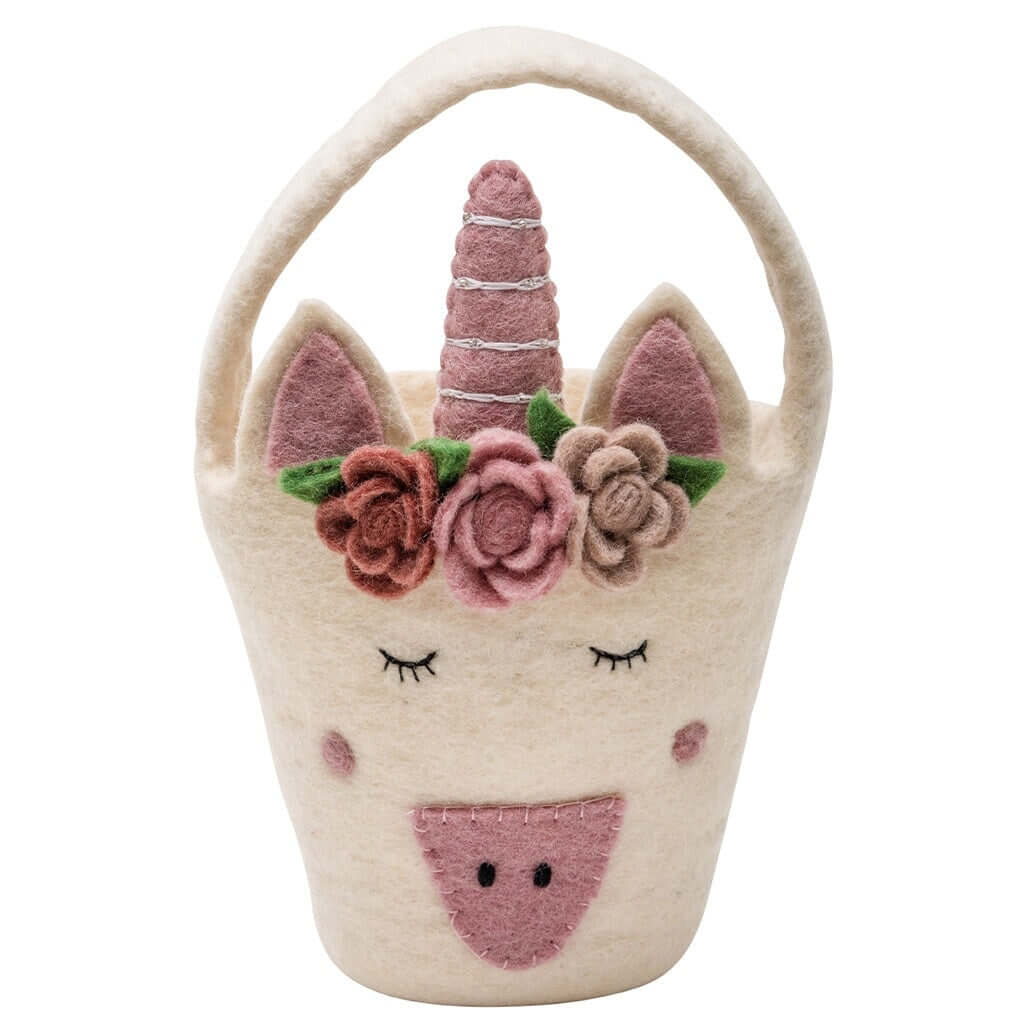 Pashom Nepal Felt Unicorn Egg Basket - Tea Pea Home