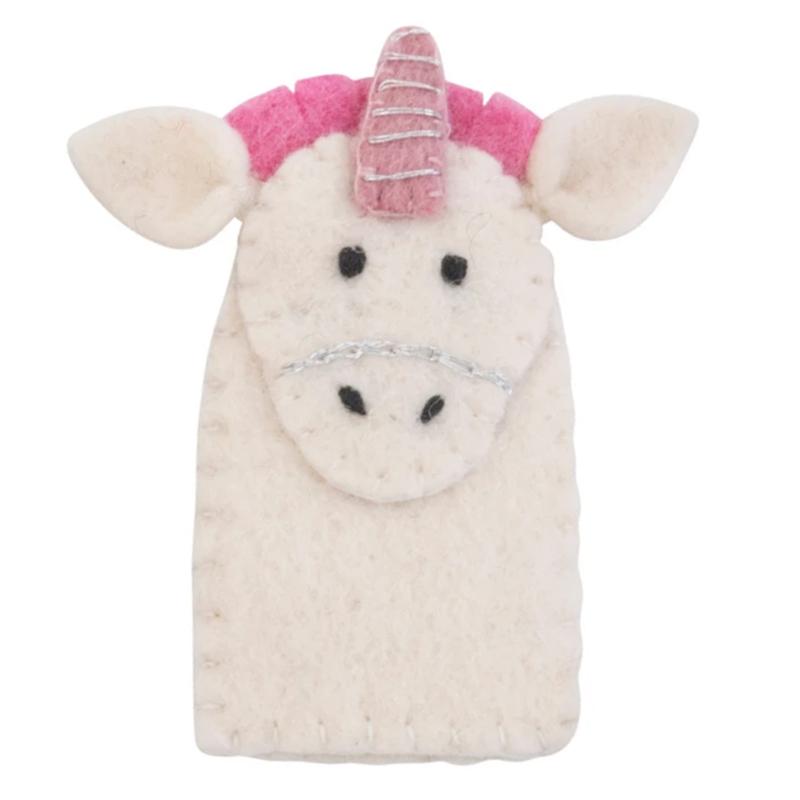 Pashom Nepal Felt Finger Puppet - Unicorn - Tea Pea Home