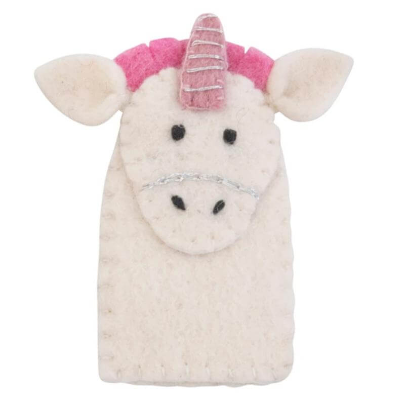 Pashom Nepal Felt Finger Puppet - Unicorn - Tea Pea Home