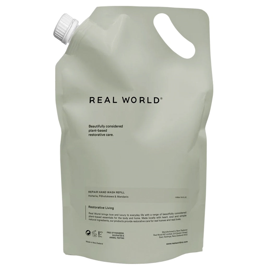 Real World NZ Repair Hand Wash 1000ml Refill - Hoheria, Pōhutukawa & Mandarin - Tea Pea Home
