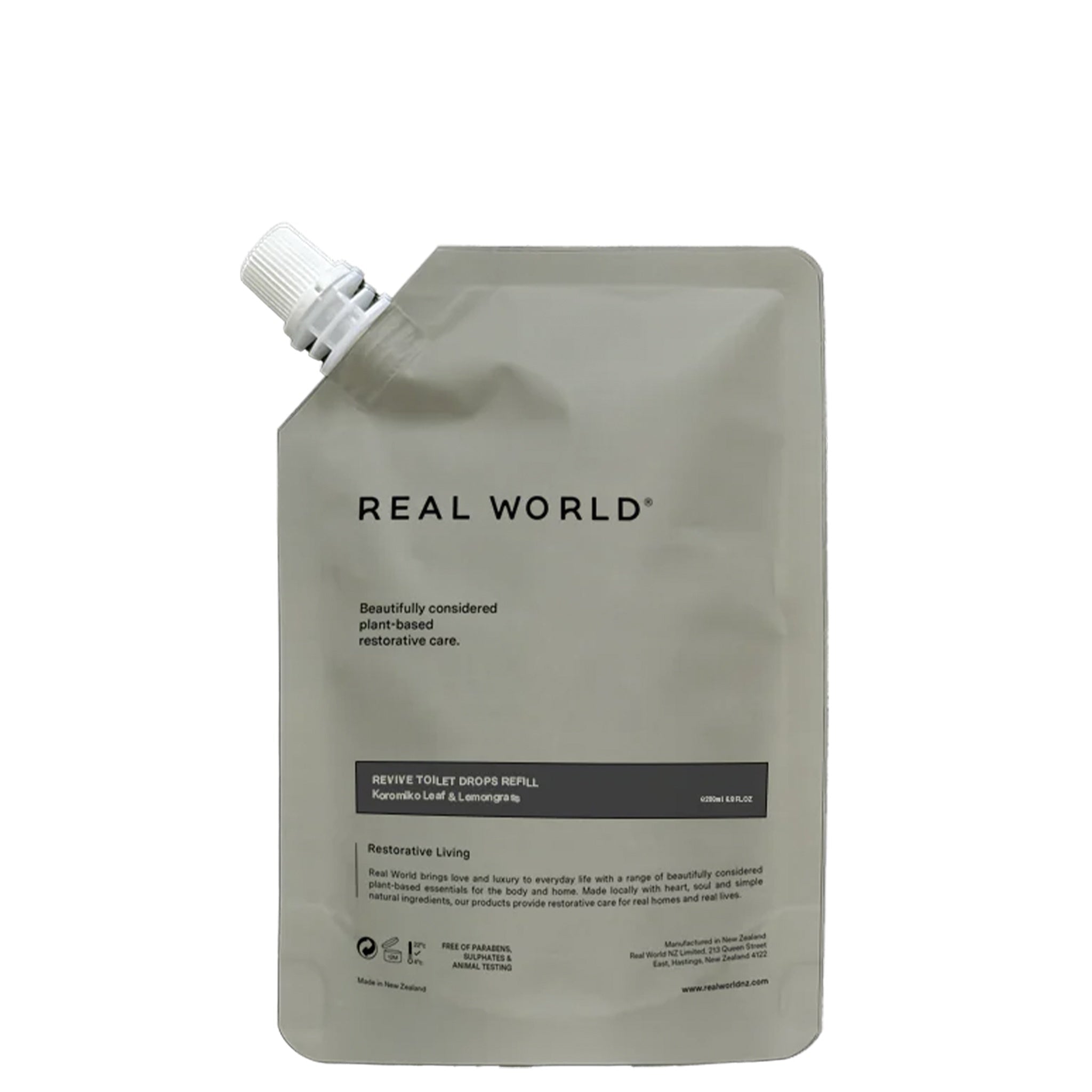 Real World NZ Revive Toilet Drops 200ml Refill - Koromiko Leaf & Lemongrass - Tea Pea Home