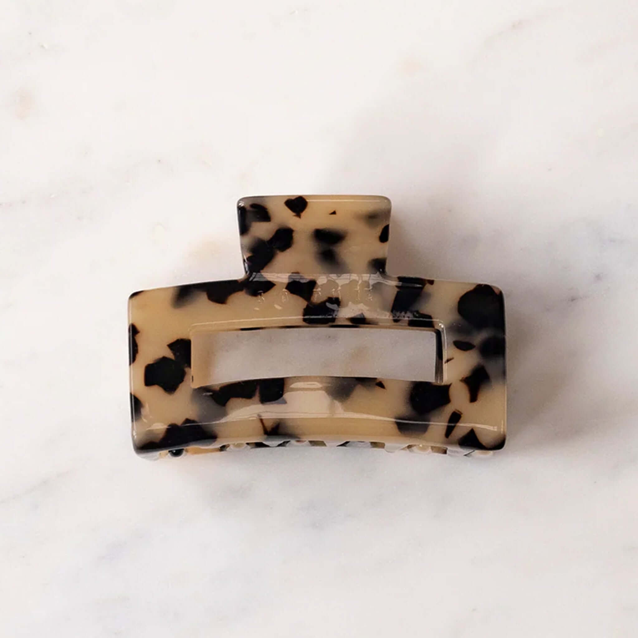 Alt Tag: Sophie Claw Clip Medium - Light Tort medium acetate claw hair clip, 3cm x 8cm, light tortoise shell pattern