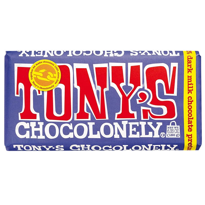 Tony's Chocolonely 180g Dark Milk Chocolate Pretzel Toffee Bar - Tea Pea Home