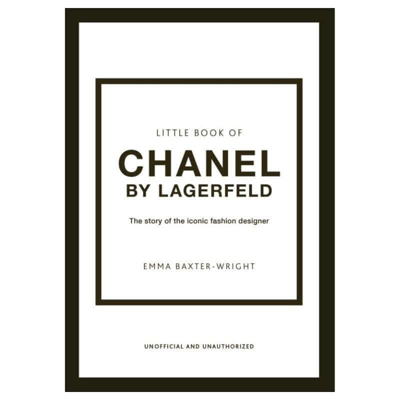 Alt Tag: Little Book of Chanel by Lagerfeld: The Story of the Iconic Fashion Designer book cover monograph on Coco Chanel fashion legacy