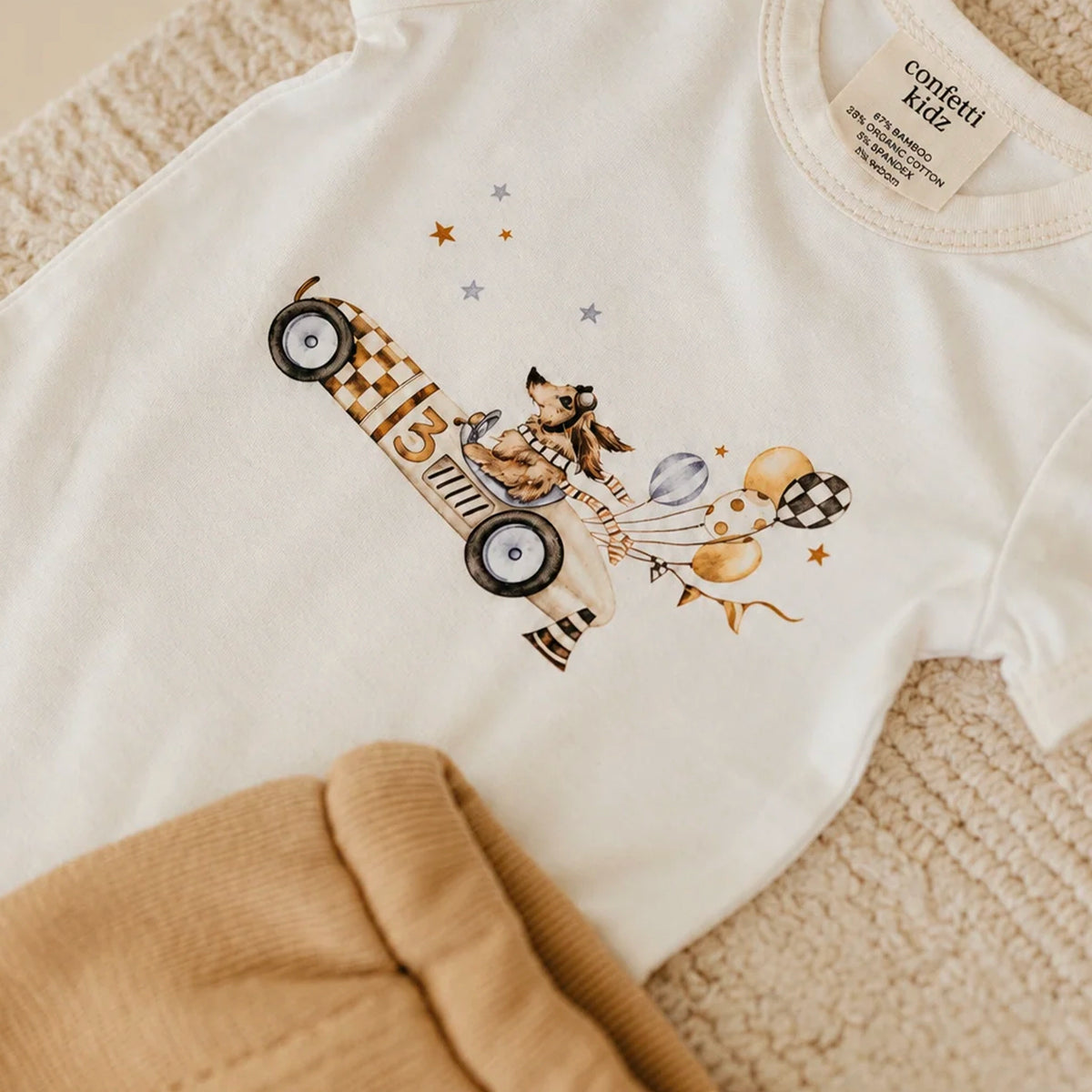 Confetti Kidz Bamboo Bodysuit - Pup Racer