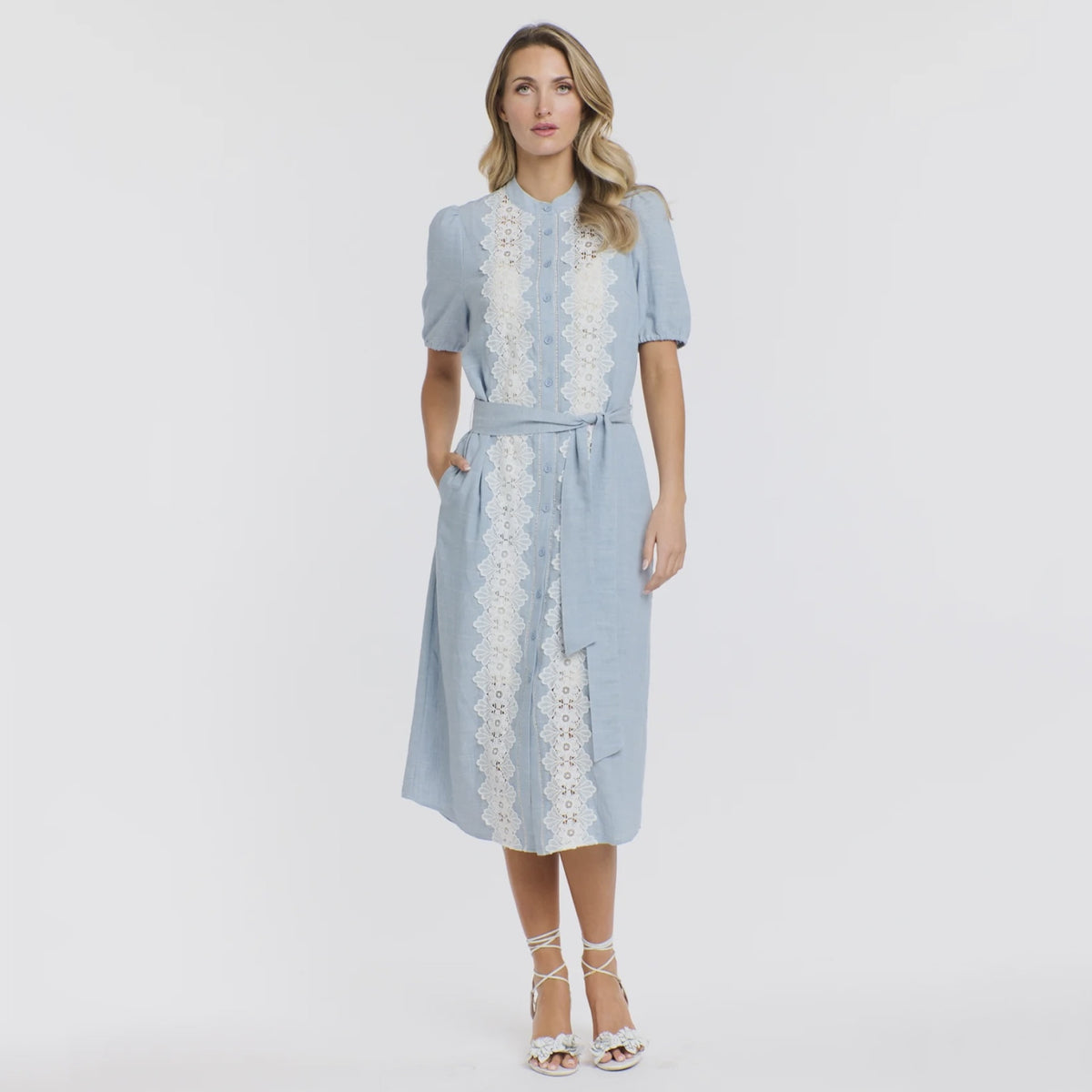 365 Days Scout Lace Shirtdress - Sky Blue