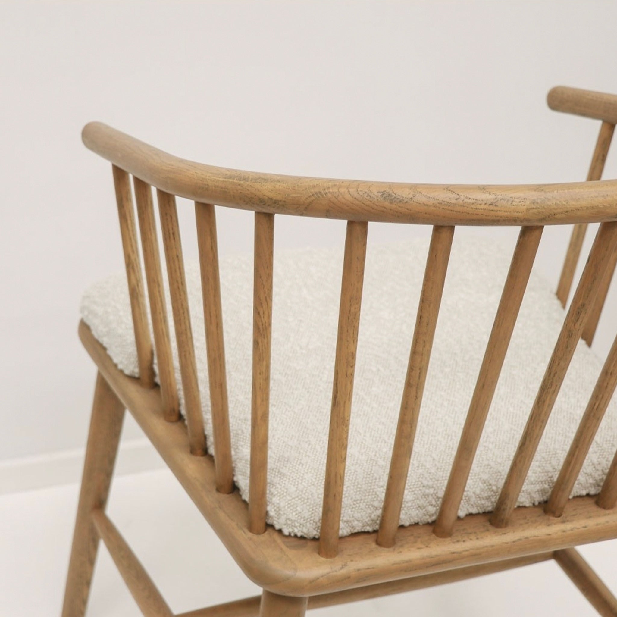 Ankara Oak Dining Chair - Natural with White Boucle