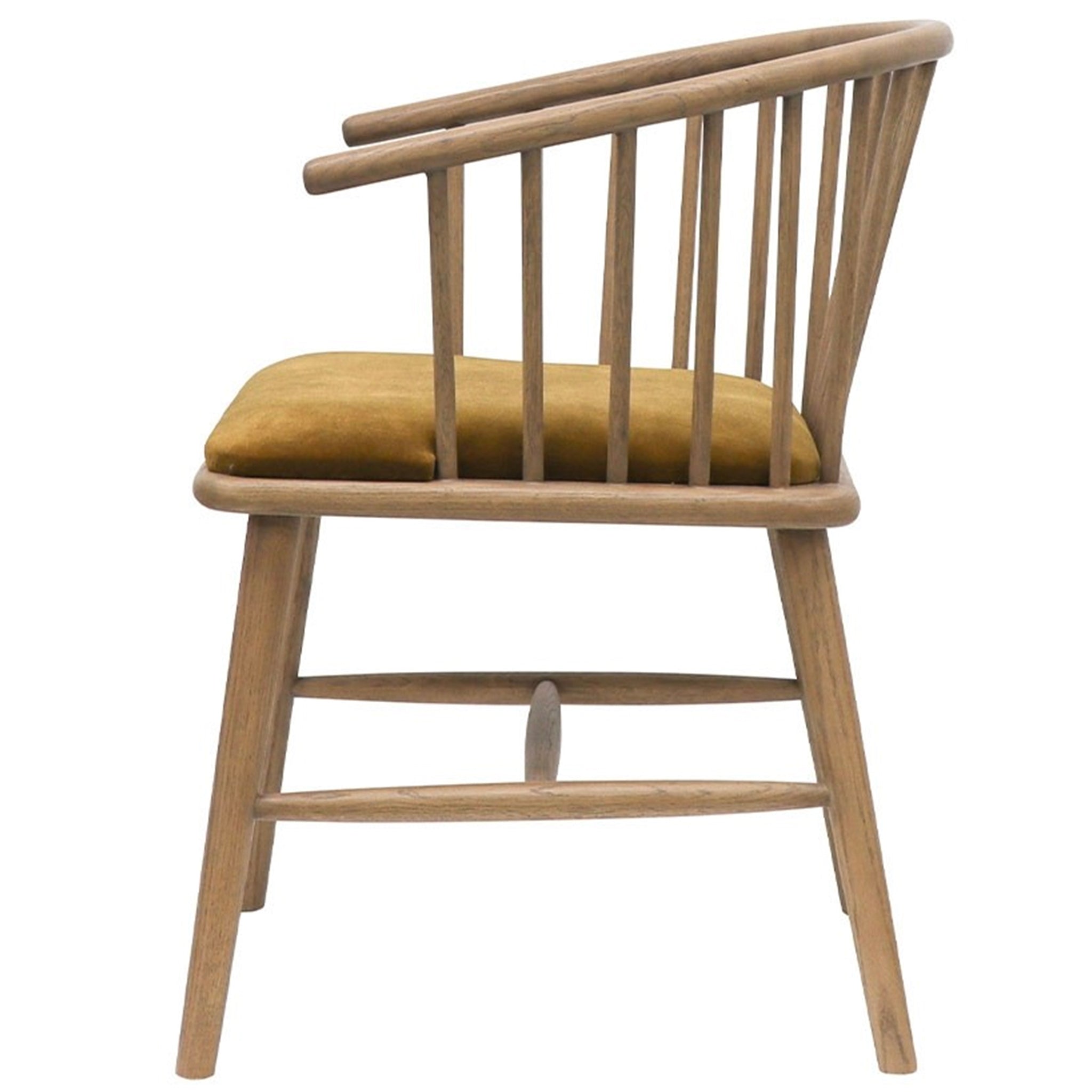 Ankara Oak Dining Chair - Natural with Copper Velvet