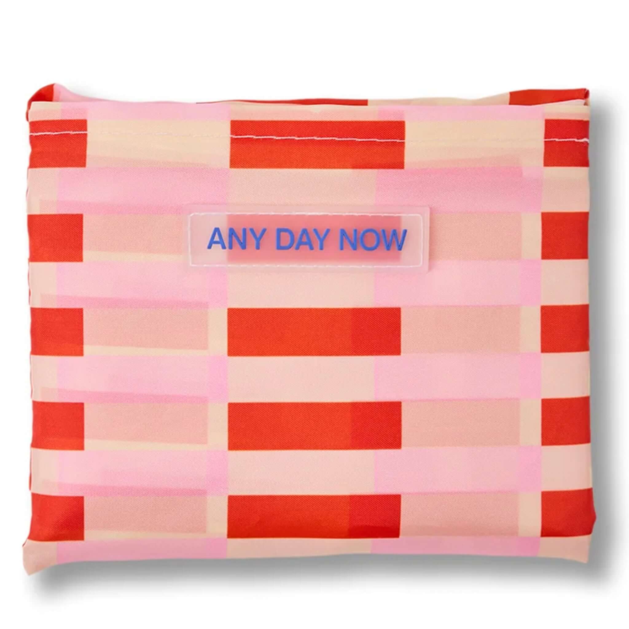 Any Day Now Any Where Tote - Pink & Red folded pouch displaying bold graphic design.