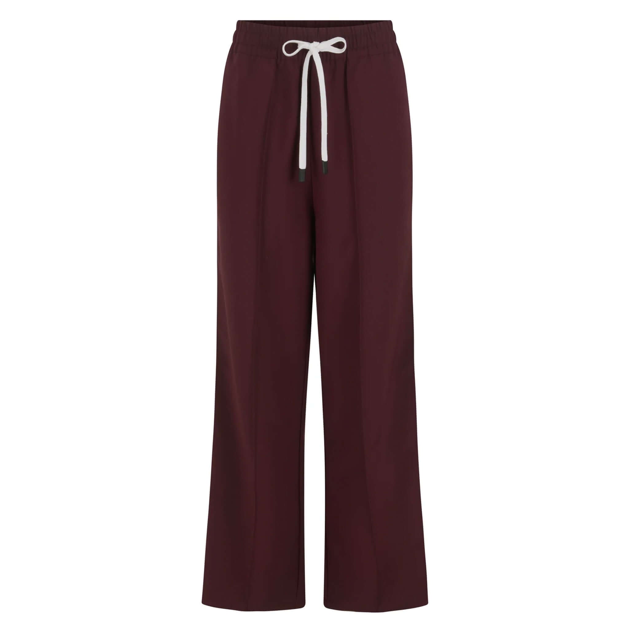 Araminta James Pomodoro Twill Pants - Burgundy with a comfortable straight-leg design and drawstring waist.