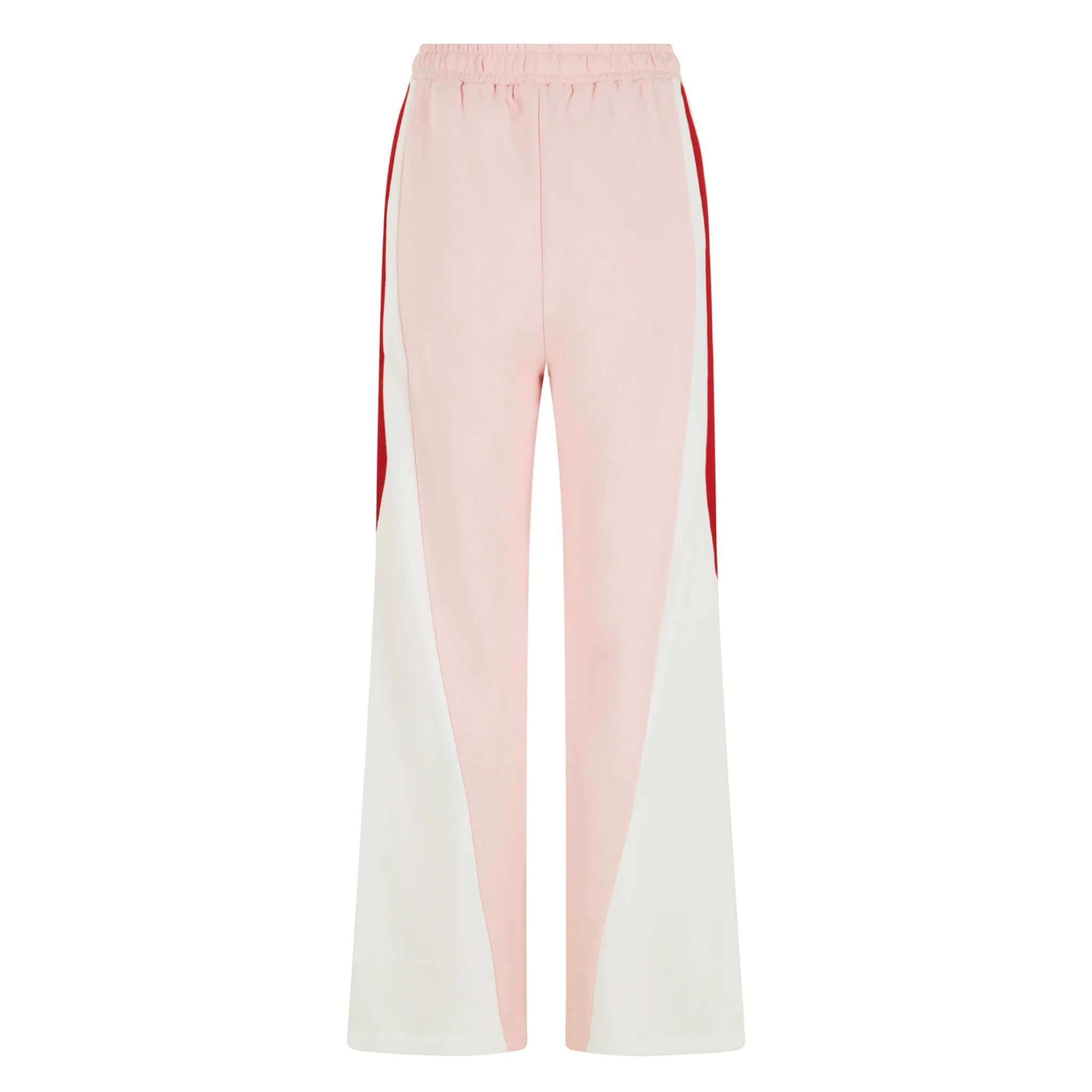 Araminta James Mallorca Trackpants - Ballet Pink with cream and red color-blocked side panels.