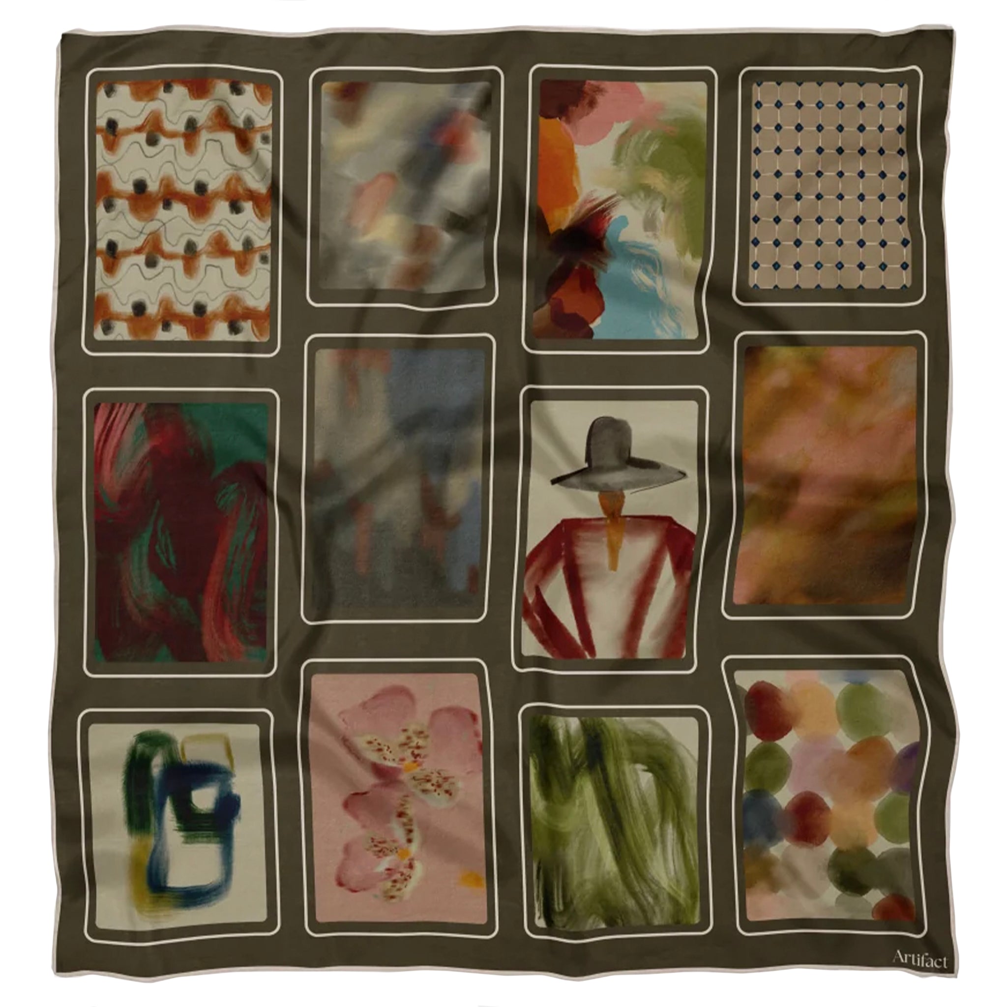 Artifact Square Silk Scarf - Tableau Muse