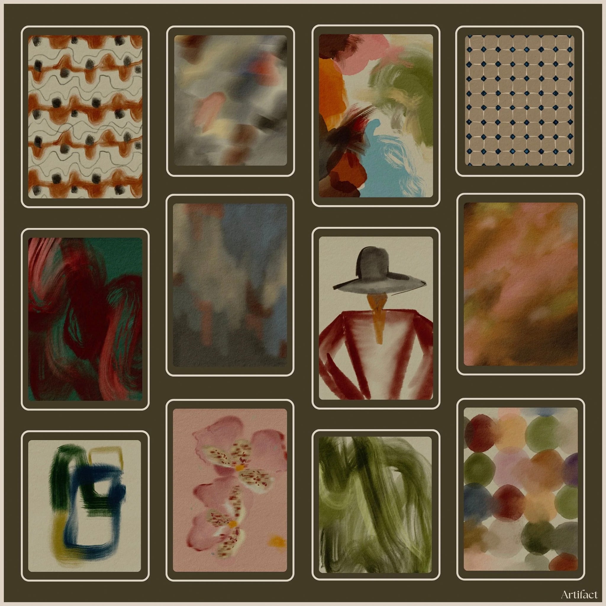 Artifact Square Silk Scarf - Tableau Muse