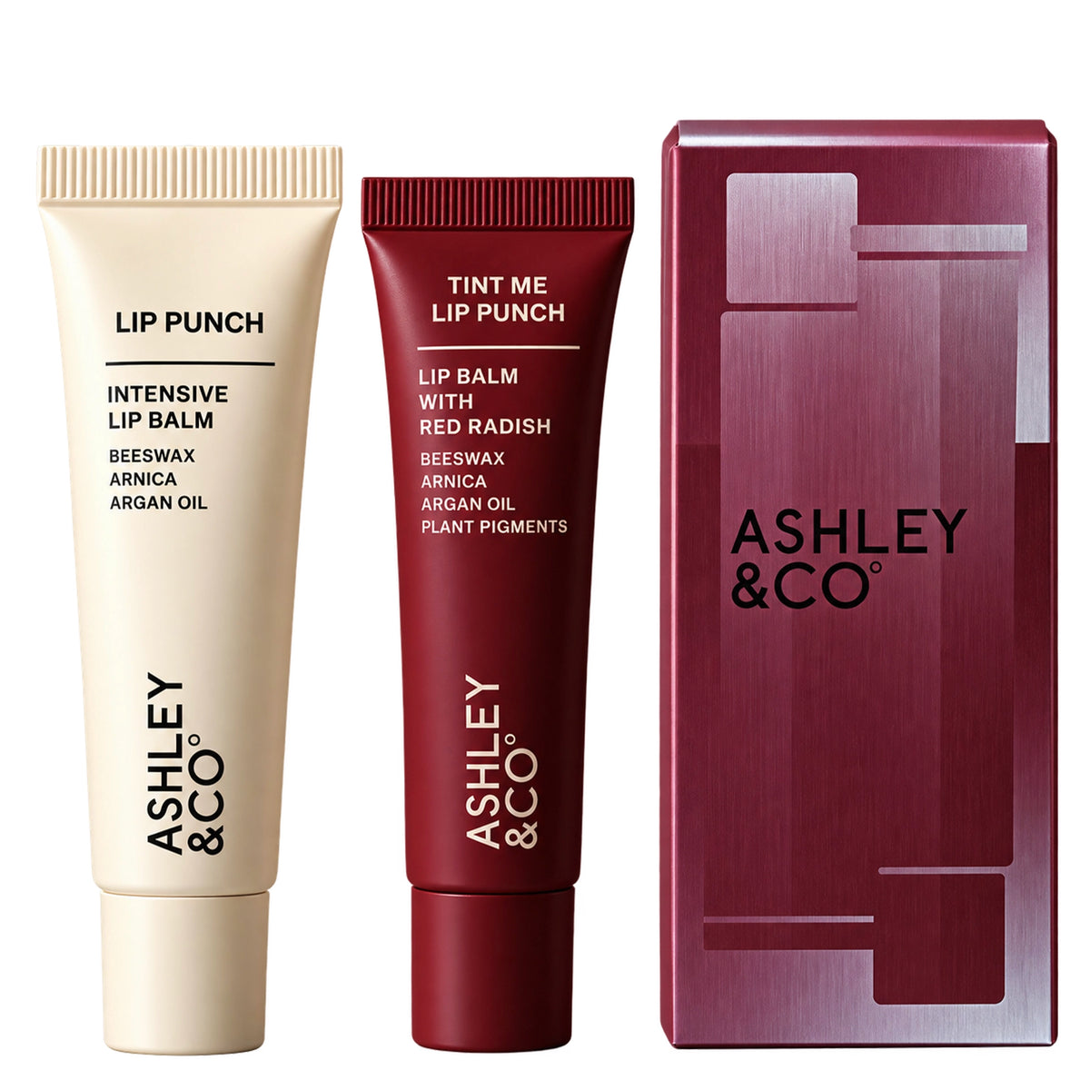 Ashley & Co Twice as Lippy Gift Set, Lip Punch and Tint Me Red Radish duo