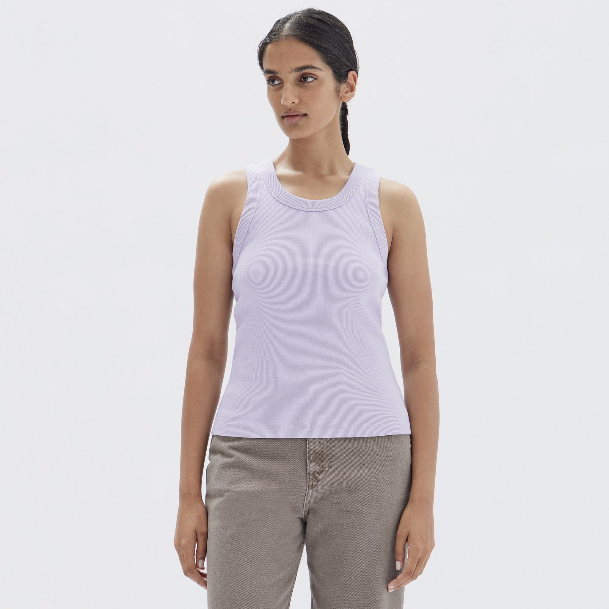 Assembly Label Miana Organic Rib Tank - Jacaranda