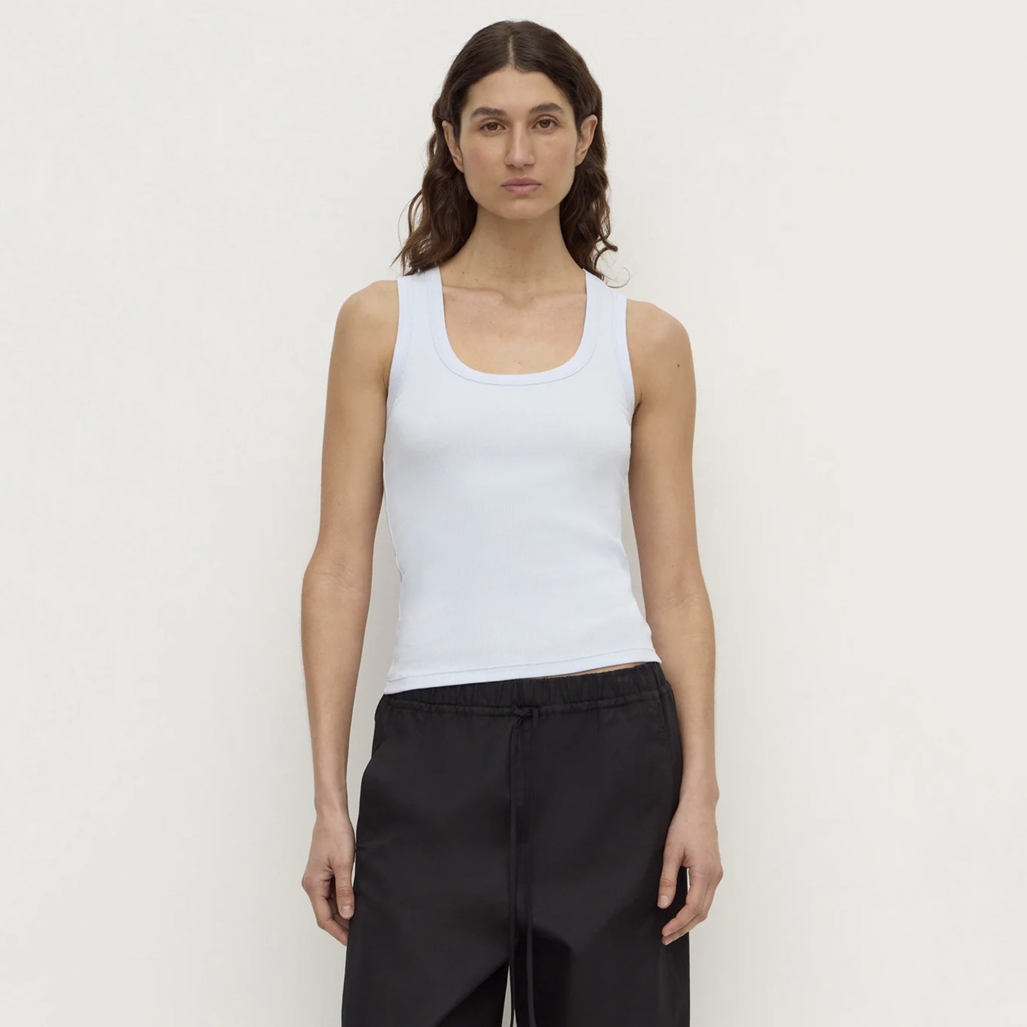 Assembly Label Robyn Scoop Neck Rib Tank - Powder Blue