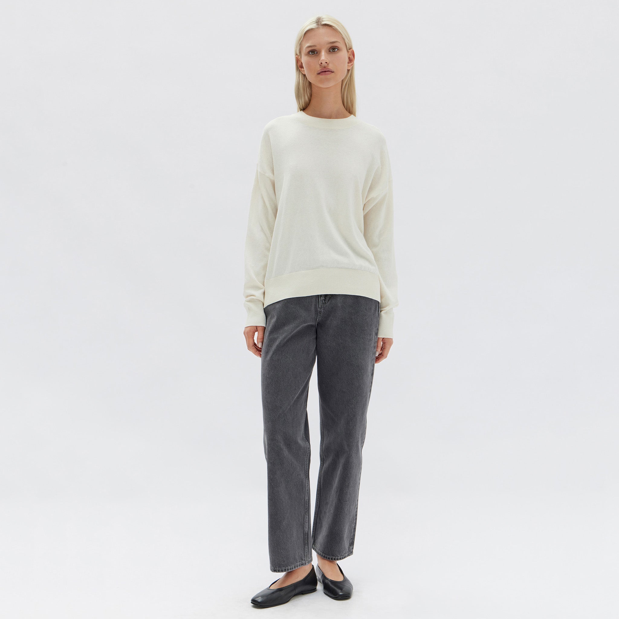 Assembly Label Cotton Cashmere Lounge Sweater - Cream
