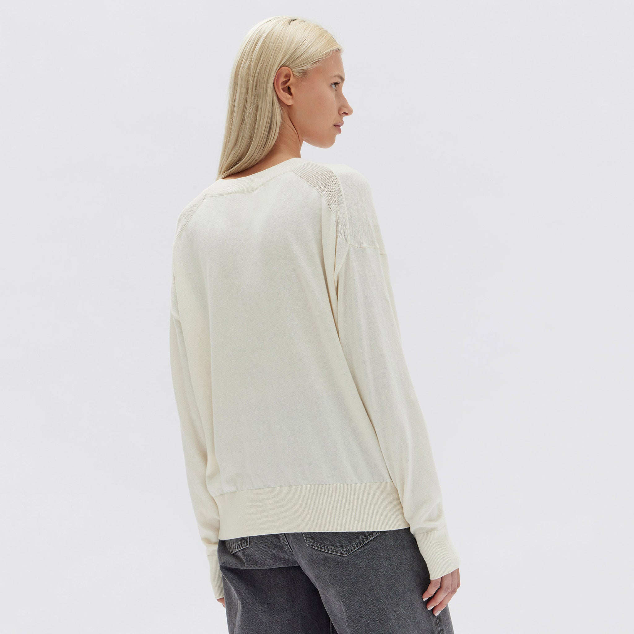 Assembly Label Cotton Cashmere Lounge Sweater - Cream