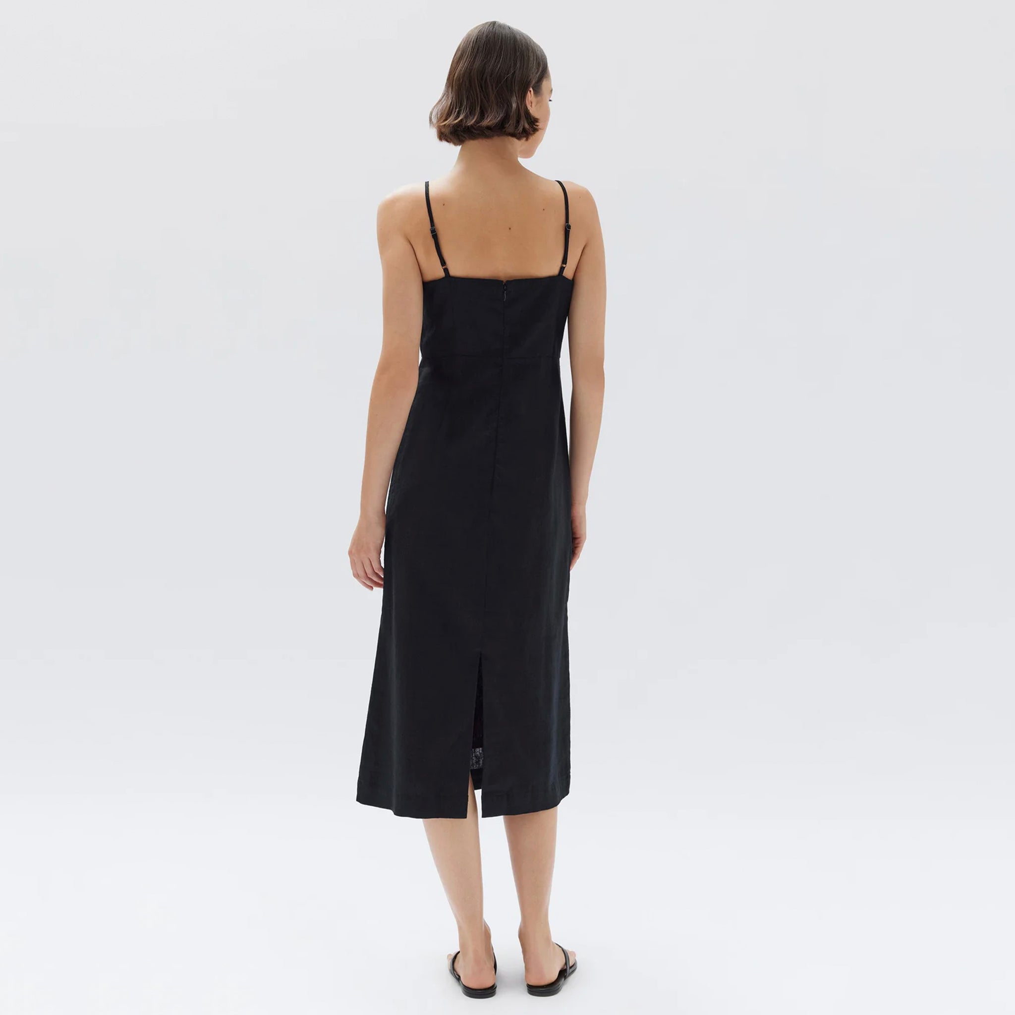 Assembly Label Eliza Linen Midi Dress - Black