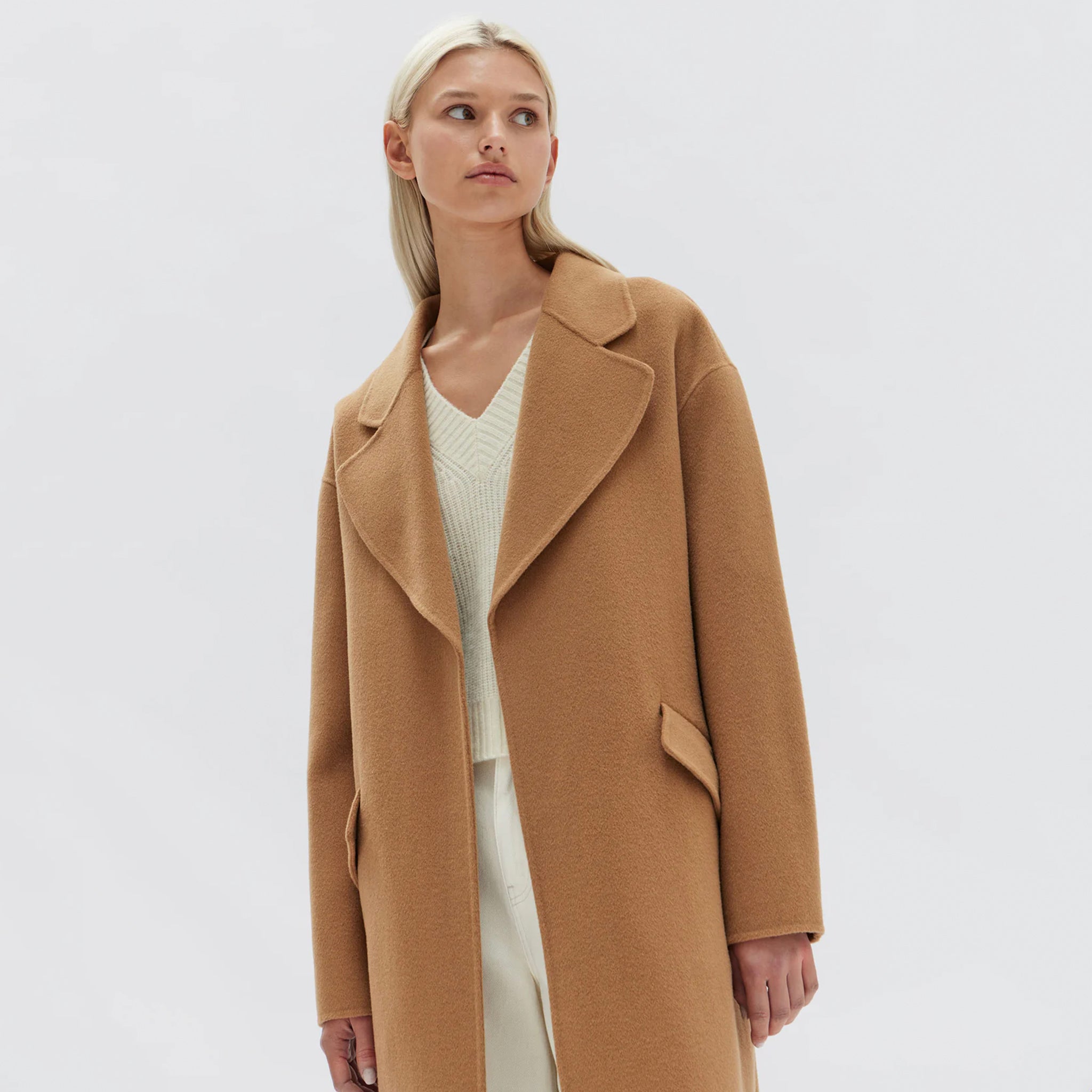 Assembly Label Sadie Single Breasted Coat - Camel