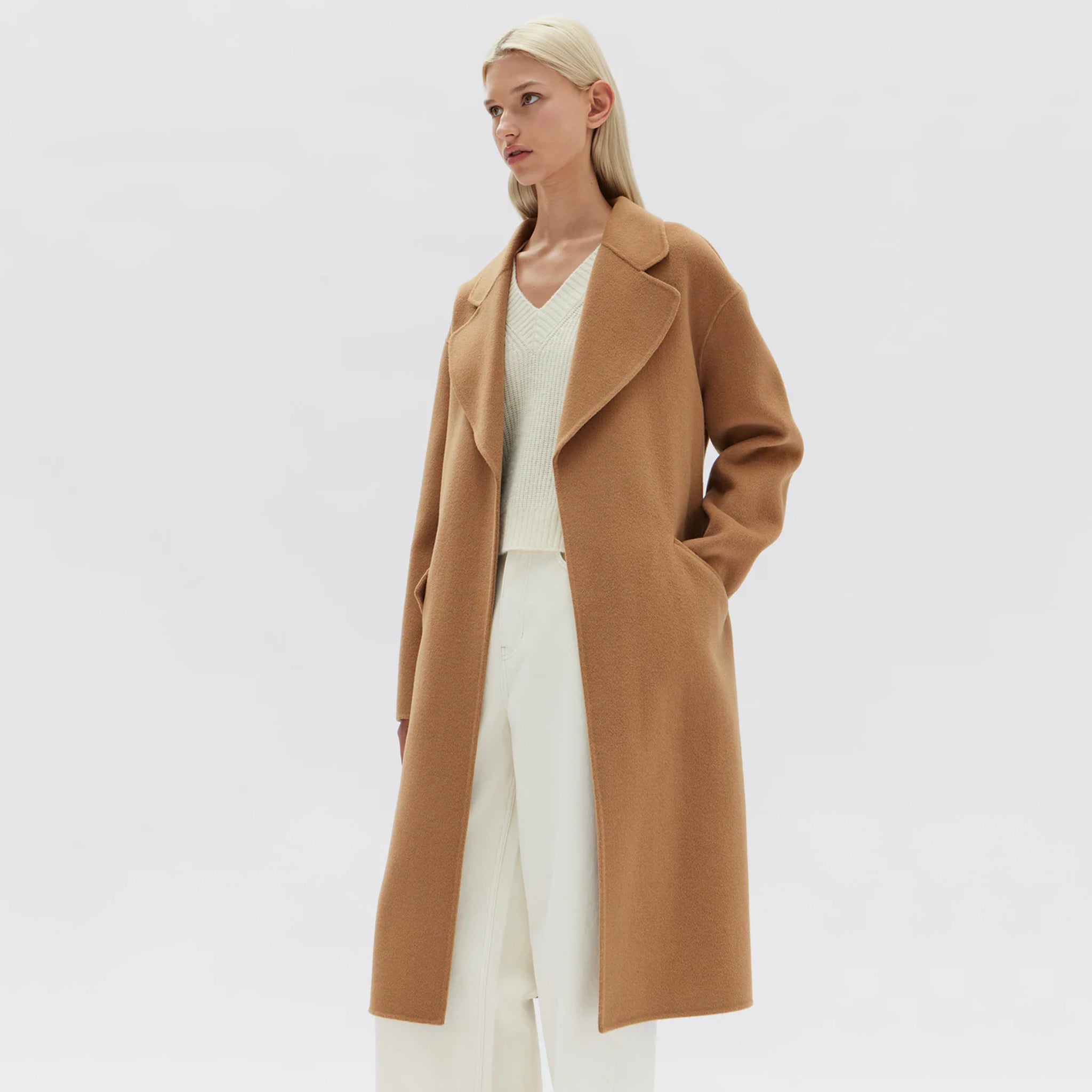 Assembly Label Sadie Single Breasted Coat - Camel