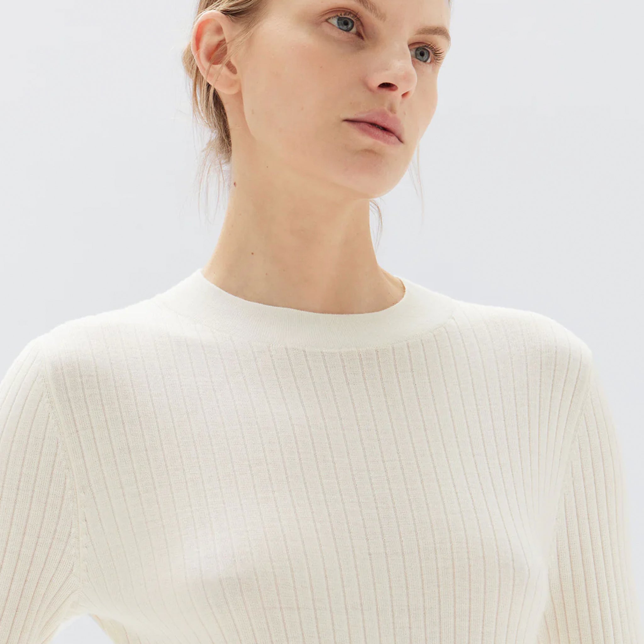 Assembly Label Mia Long Sleeve Knit - Antique White