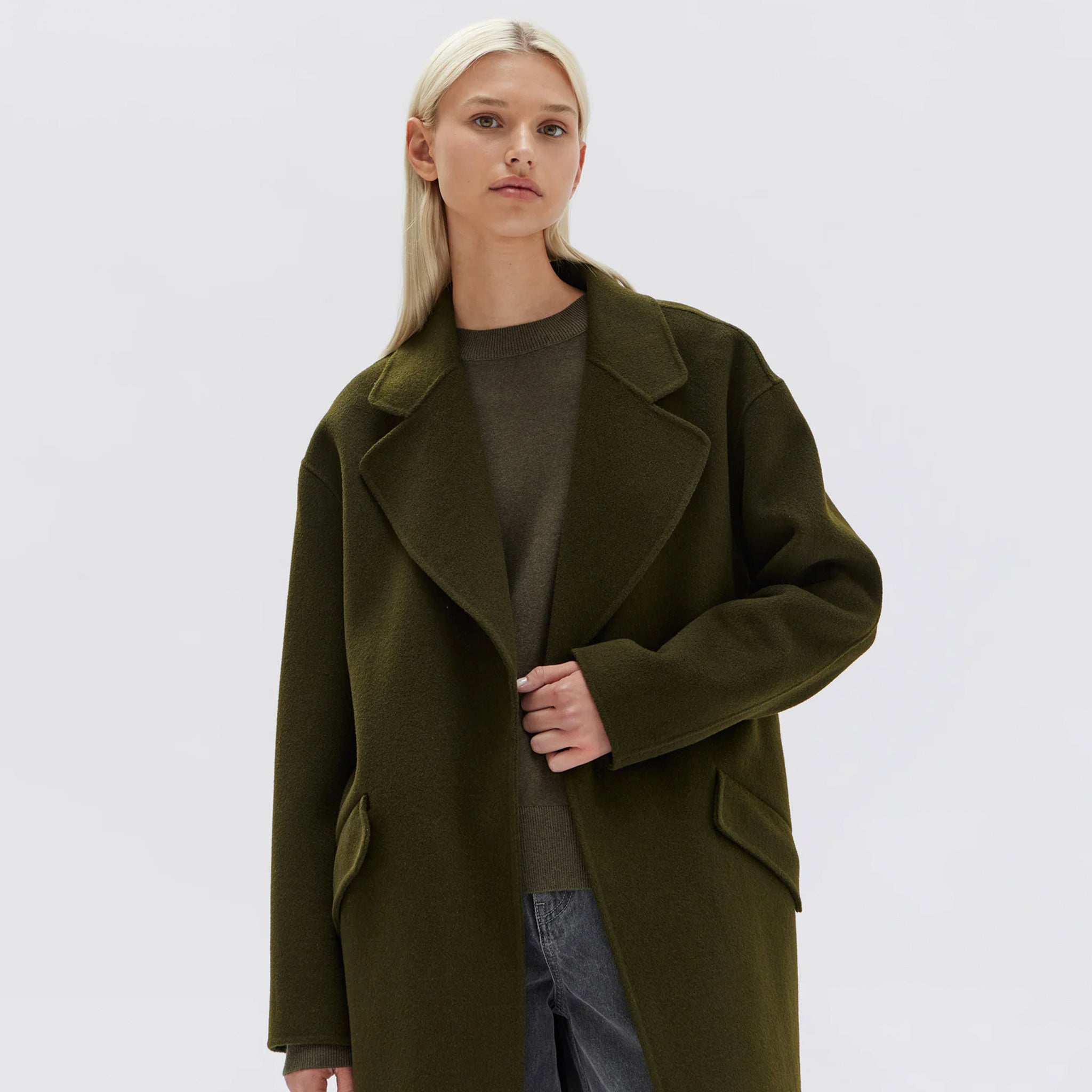 Assembly Label Sadie Single Breasted Coat - Forest