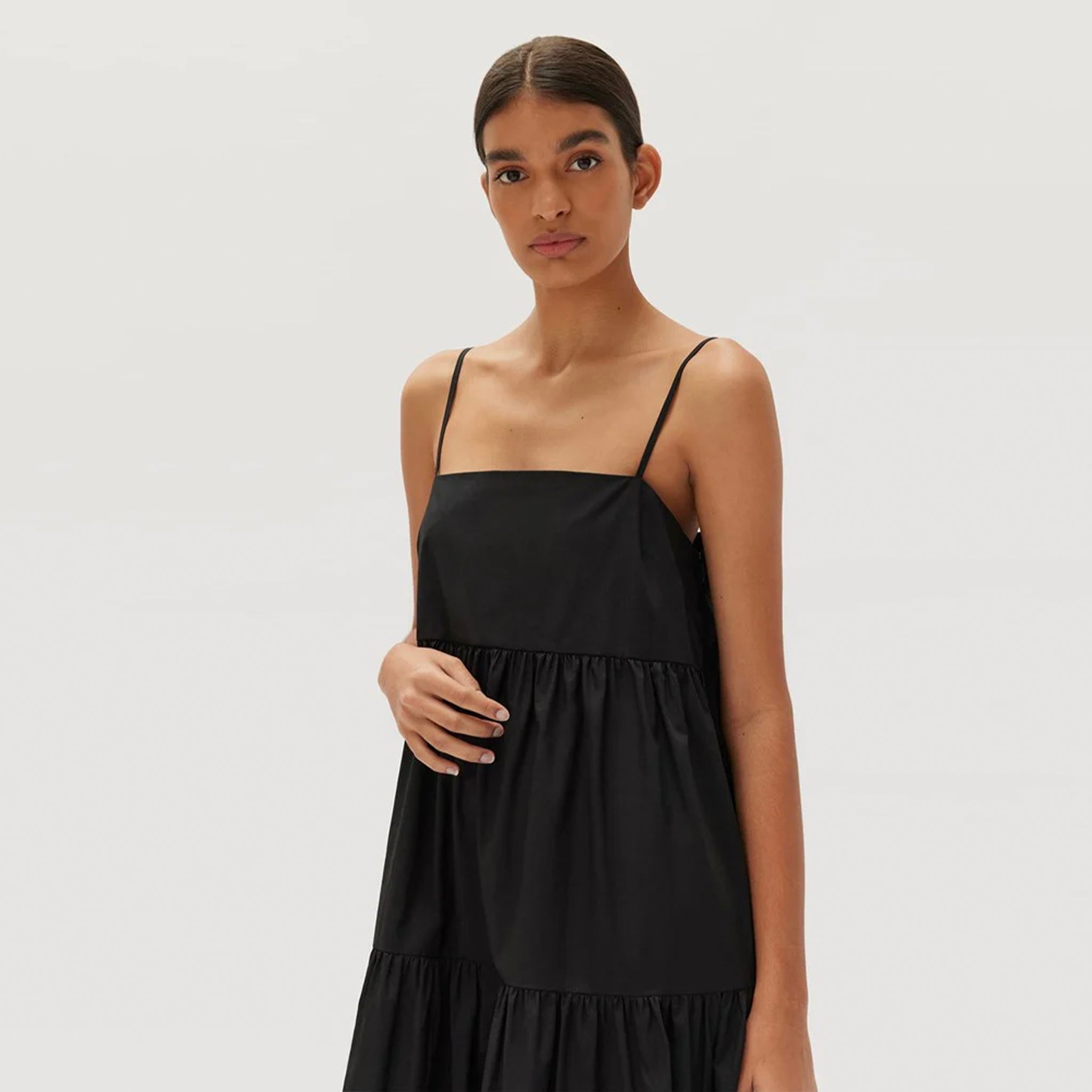 Assembly Label Sandy Poplin Dress - Black - Tea Pea Home