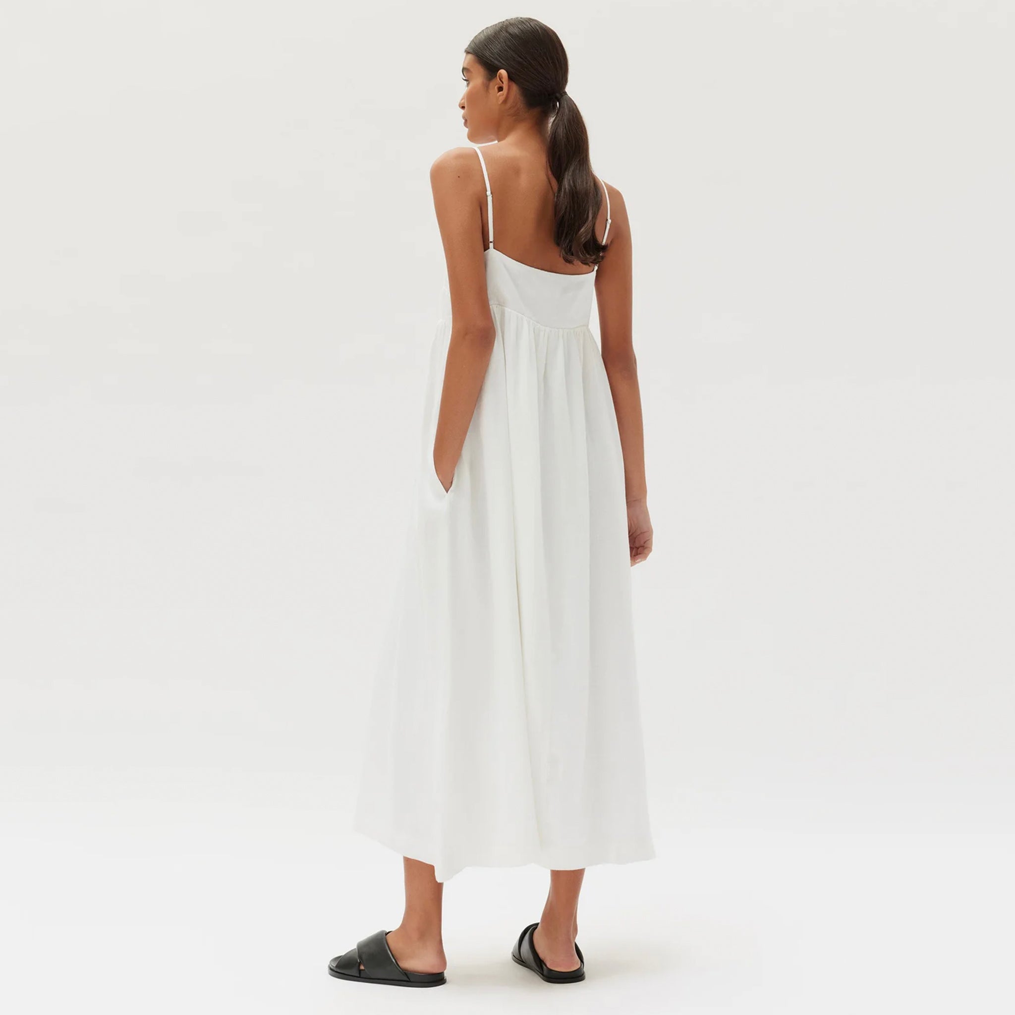 Assembly Label Seraphina Linen Dress - White - Tea Pea Home