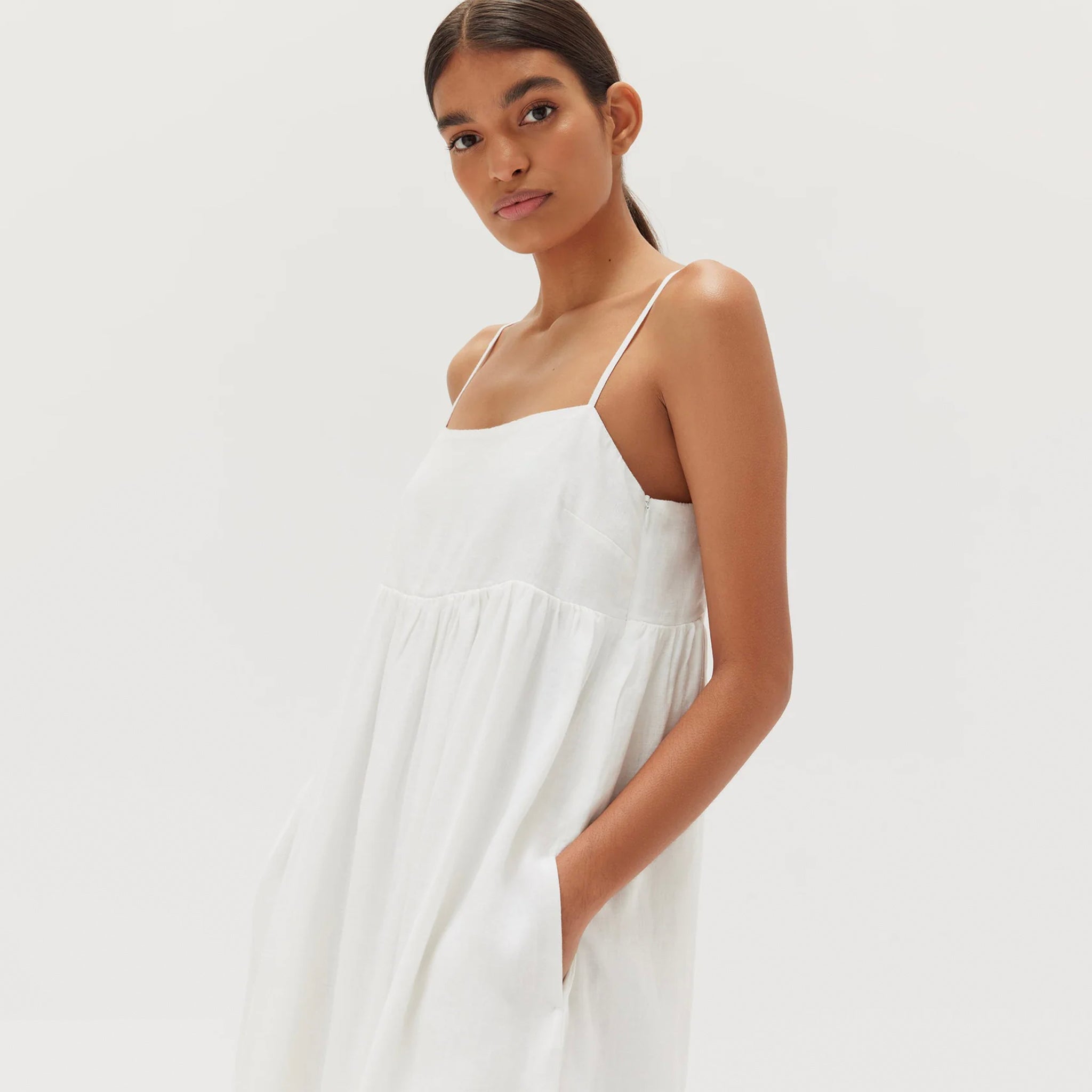 Assembly Label Seraphina Linen Dress - White - Tea Pea Home