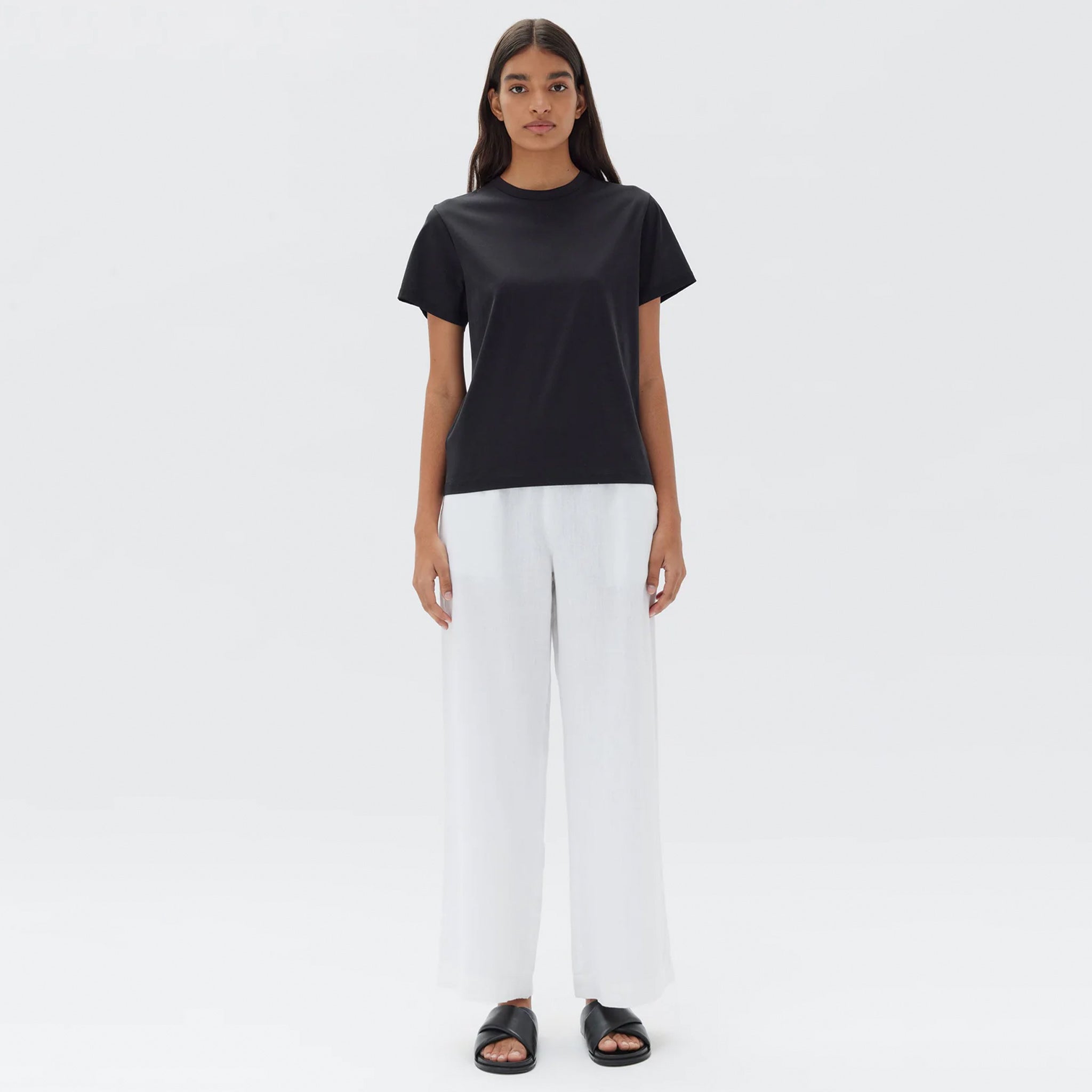 Assembly Label Silk Blend Tee - Black