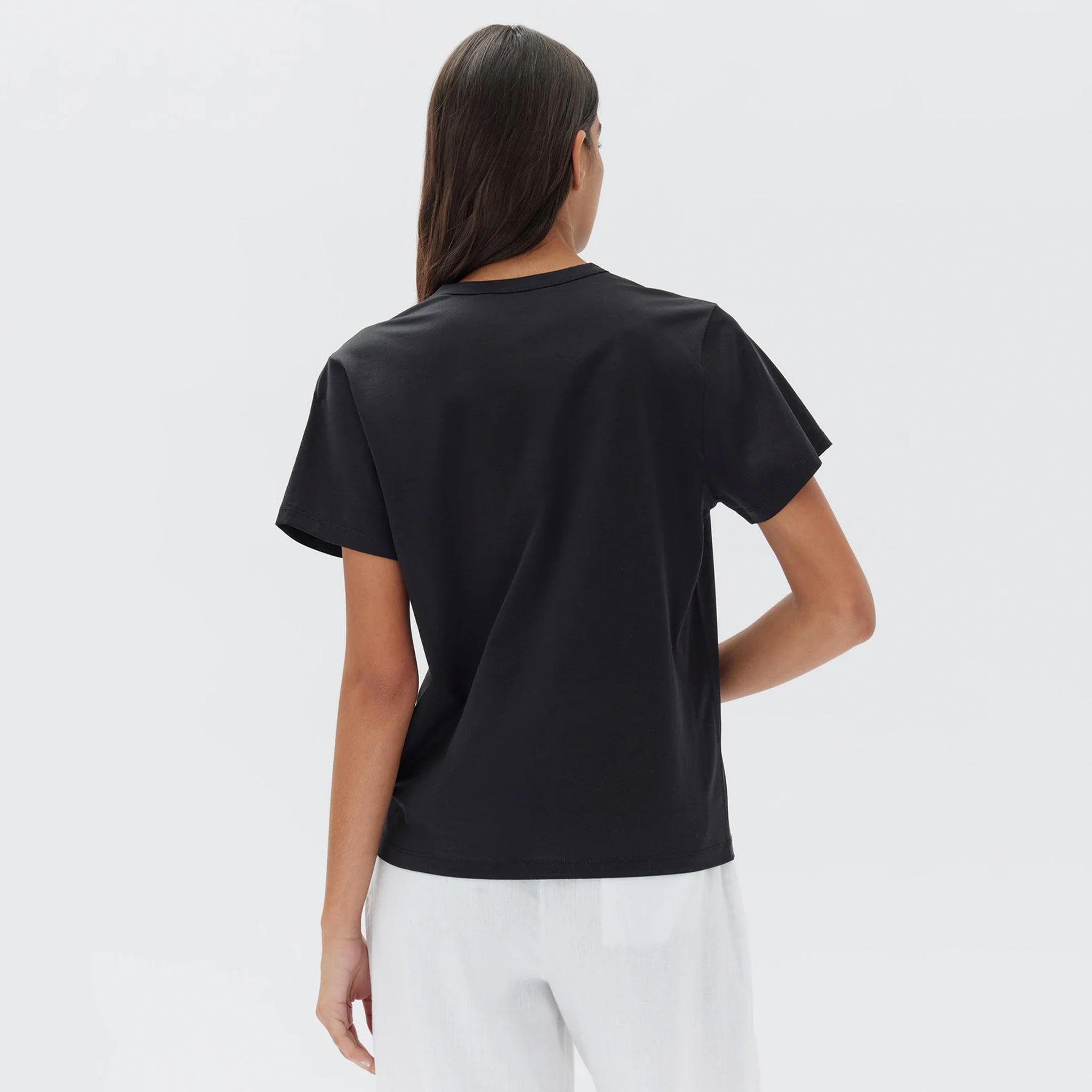 Assembly Label Silk Blend Tee - Black