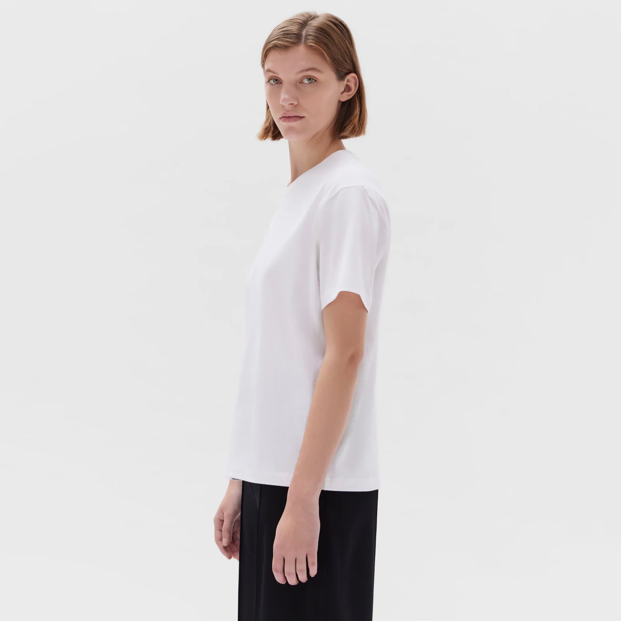 Assembly Label Women's Organic Base Tee - White - Tea Pea Home