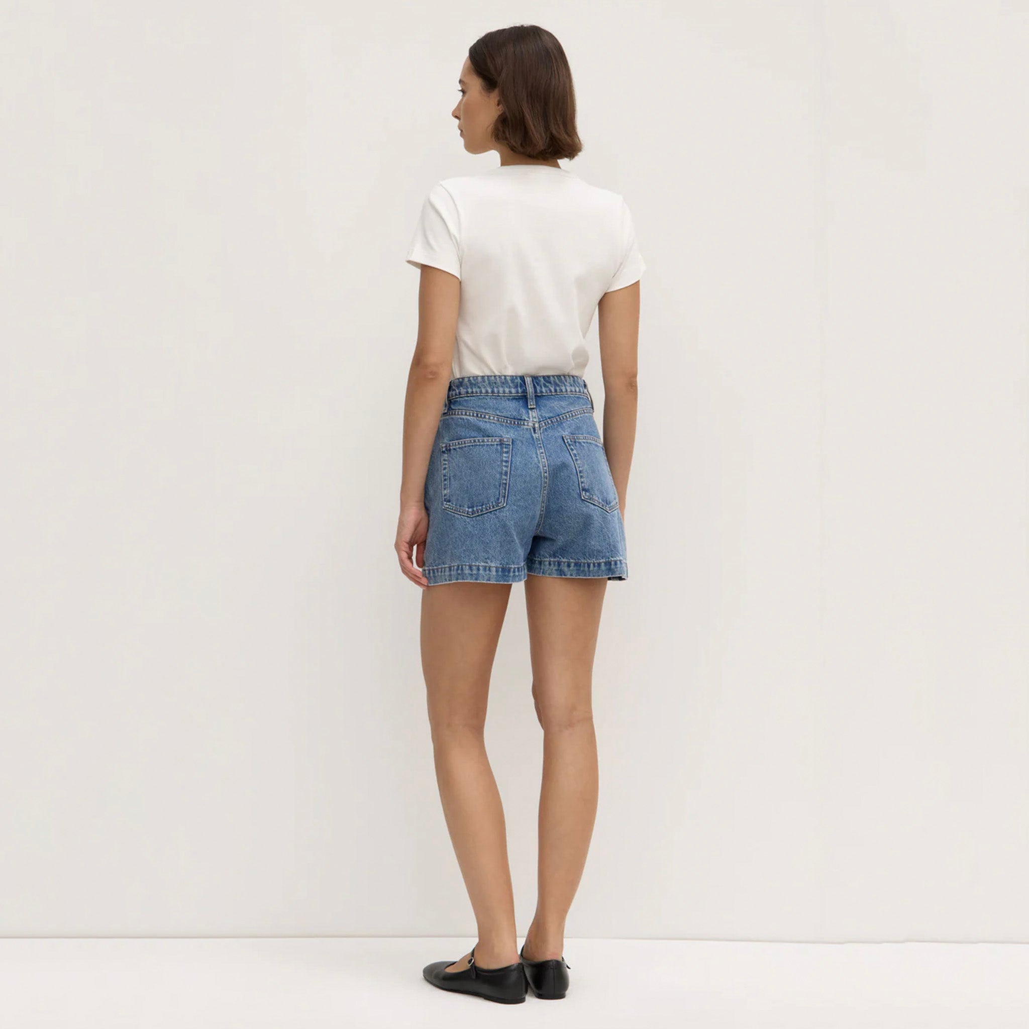 Assembly Label Boxy Denim Shorts - Dark Stone