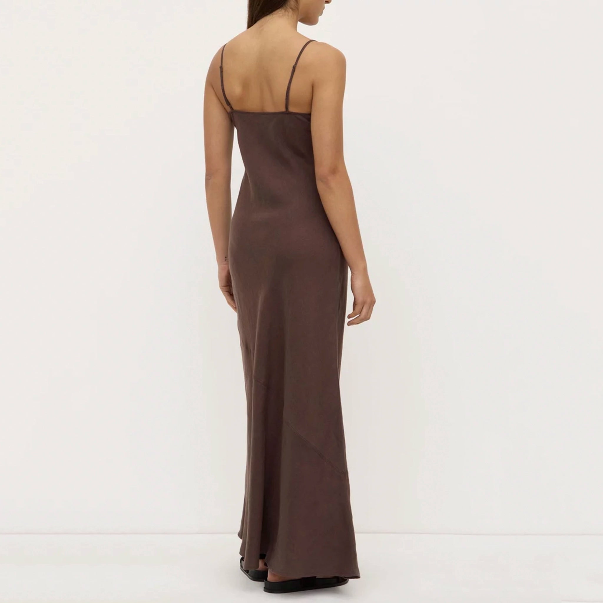 Assembly Label Colette Linen Slip Dress - Ganache
